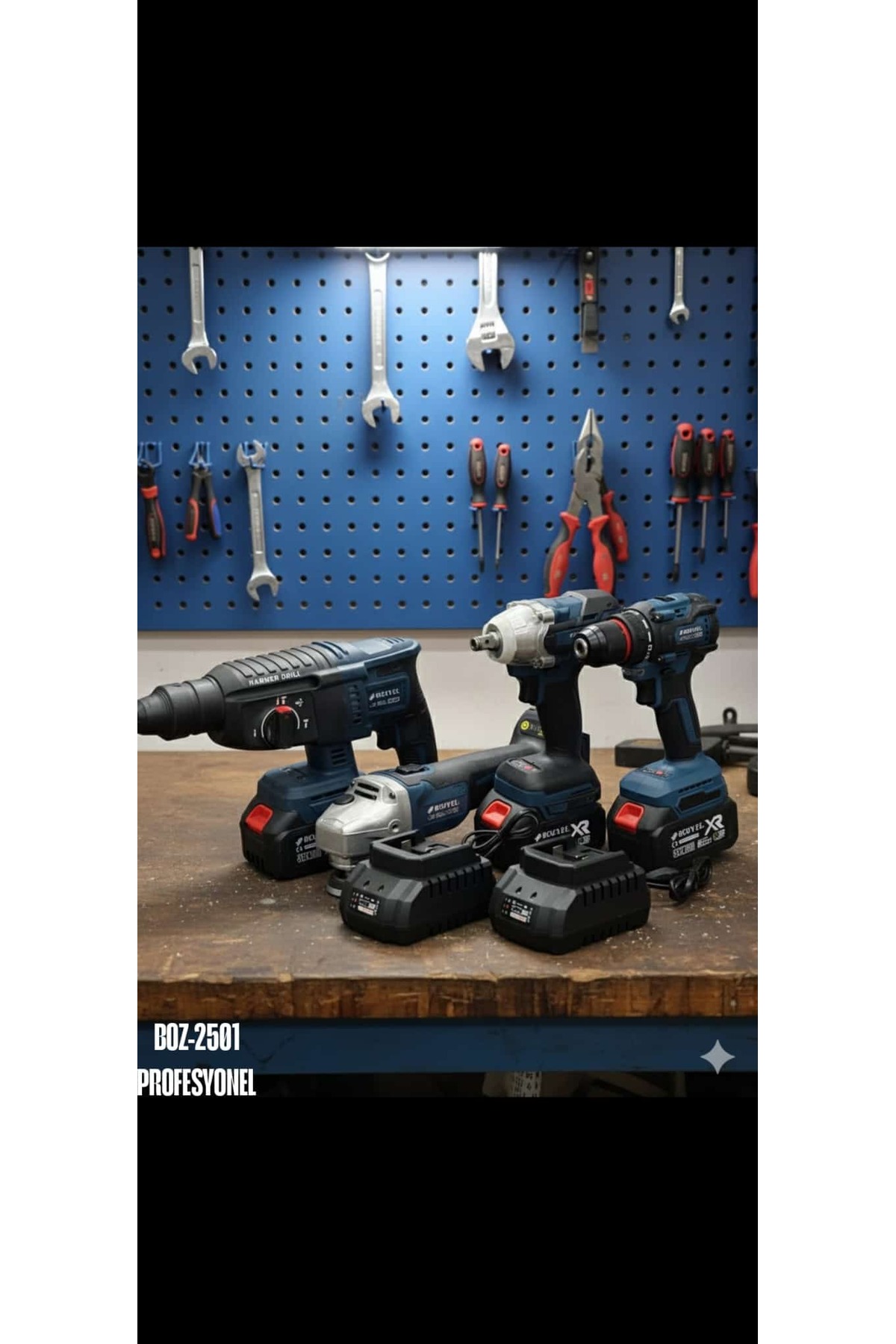 bozyel Dörtlü Set (SOMUN) Matkap Hilti Spral-3 Adet Akülü