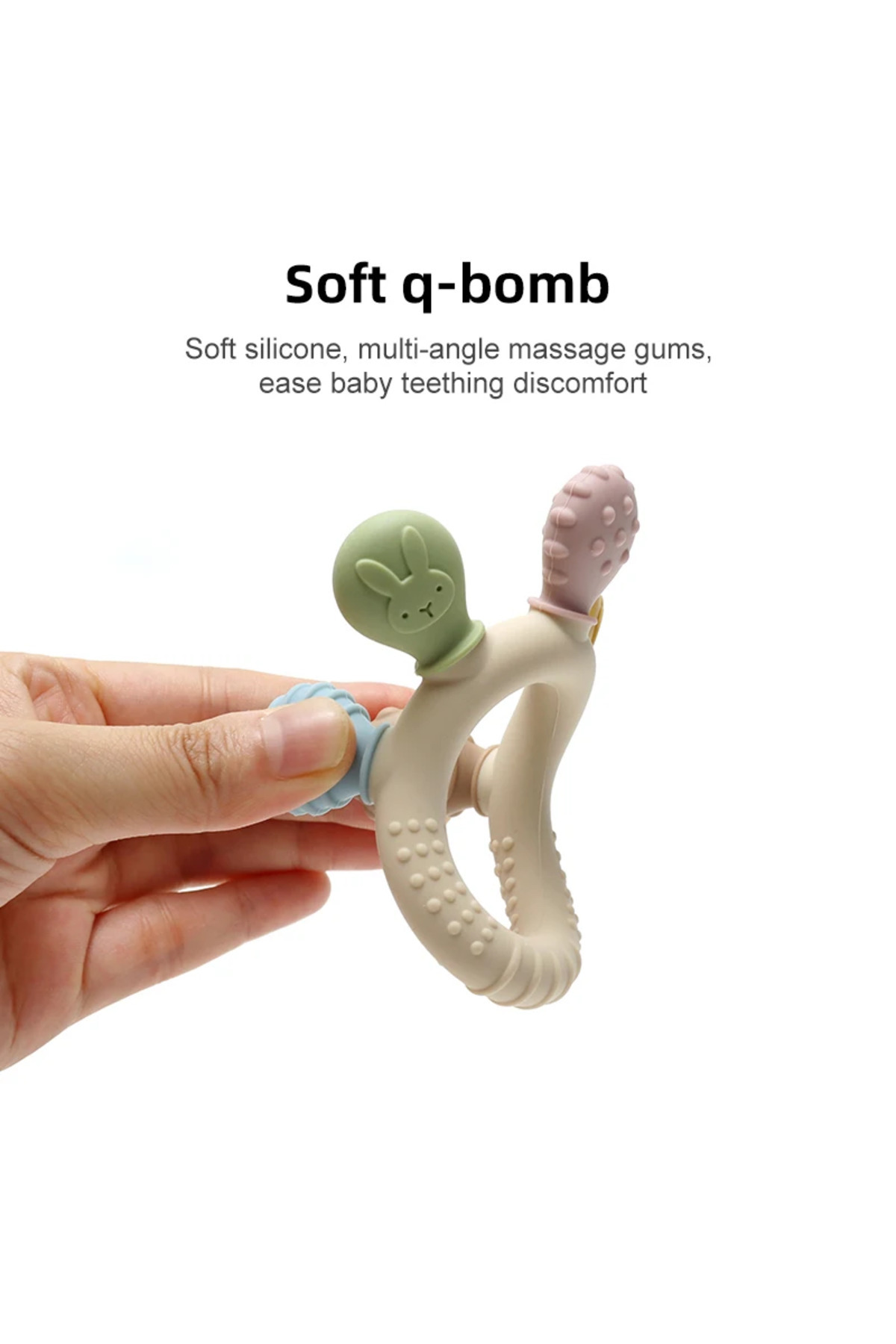 Choice sandy BPA Free Baby Silicone Teethers Sensory Toy Easy to Grasp Infant Teething Toys Food Grade Chew