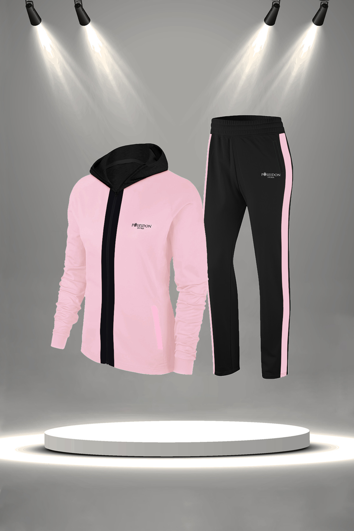 پوزایدون استورم ست لباس ورزشی راحت و راحت زنانه سایز بزرگ، از جنس پنبه شانه شده سوپرا (سایز 4XL تا 10XL)