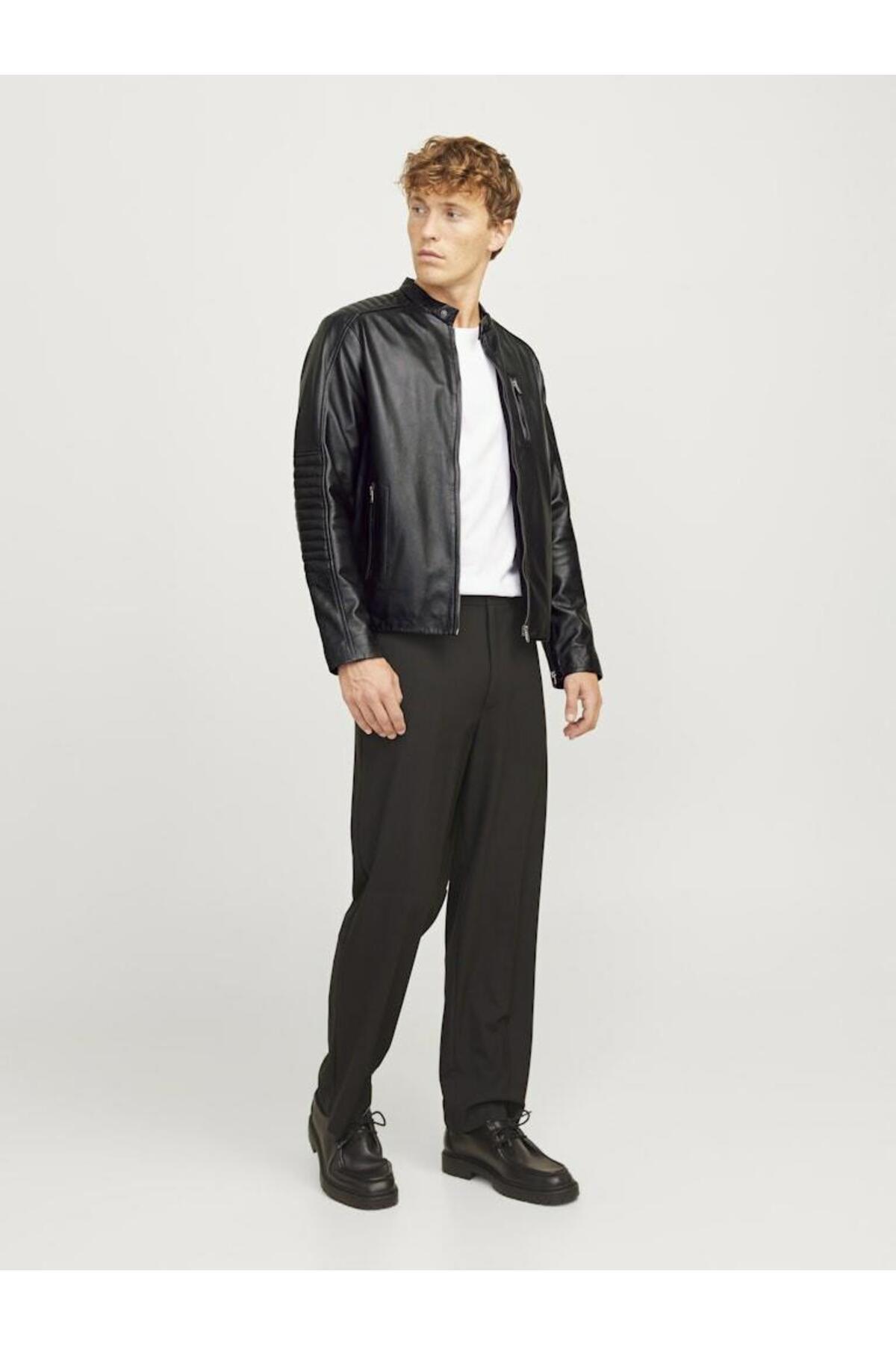 Jack & Jones Jack Jones Lıam Lamb Leather Hakikii Deri Erkek Ceket