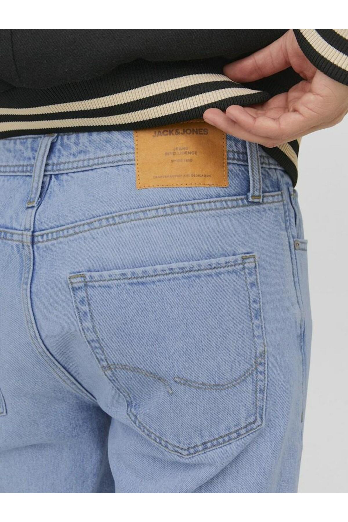 شلوار جین مردانه رنگارنگ فاق نرمال | جک اند جونز Jack & Jones 12202489-Blue Denim - تصویر 3