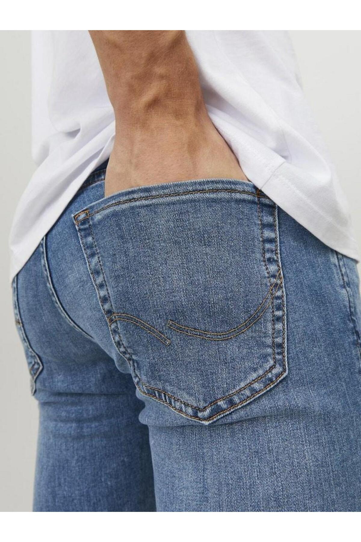 شلوار مردانه راسته فاق نرمال | جک اند جونز Jack & Jones 12157416-BlueDenim - تصویر 5