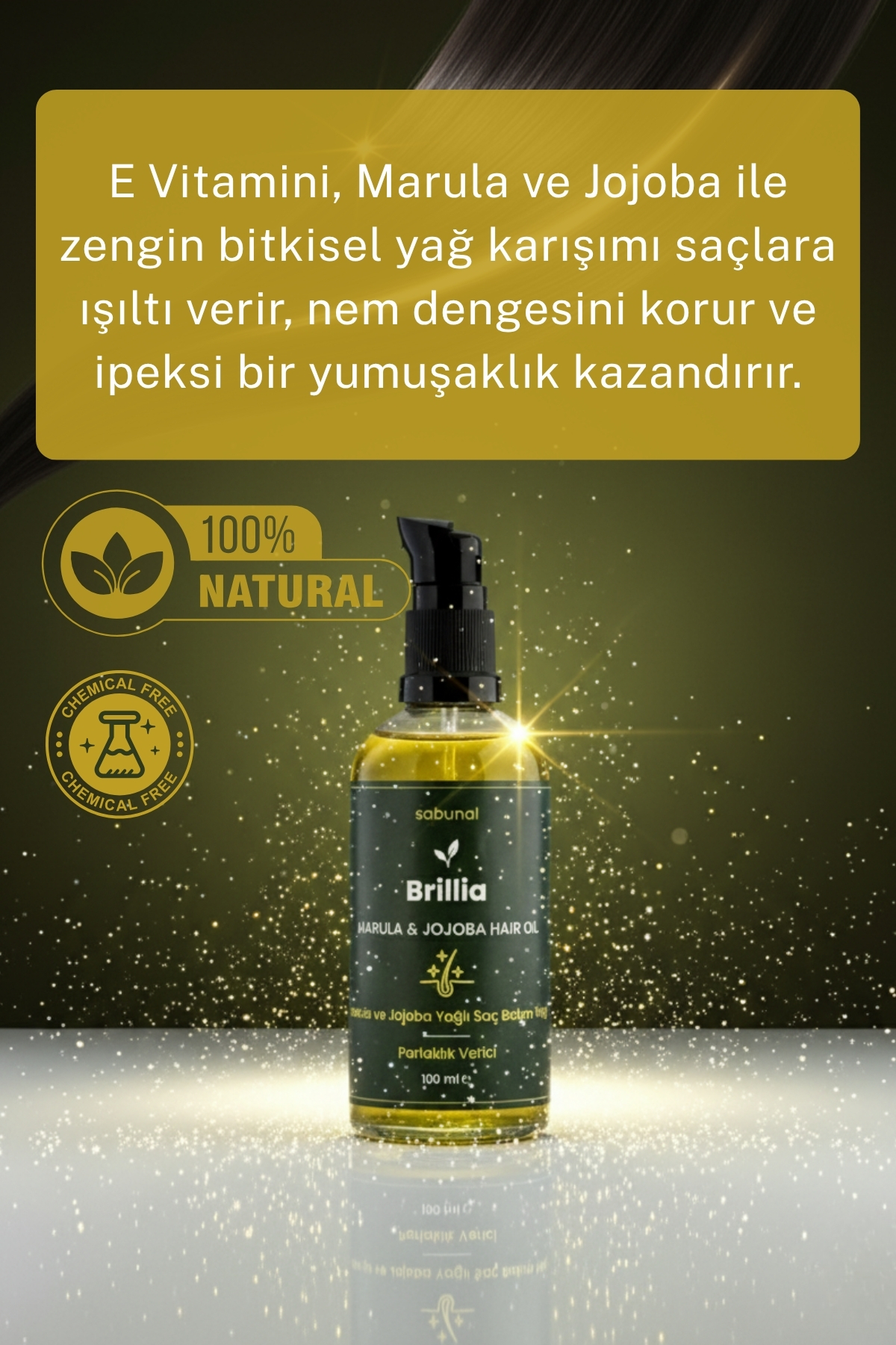 Brillia Işıltı ve Yumuşaklık 100 ml - Marula & Jojoba Saç Bakım Yağı — S25BRL100 — تصویر 3 از 7
