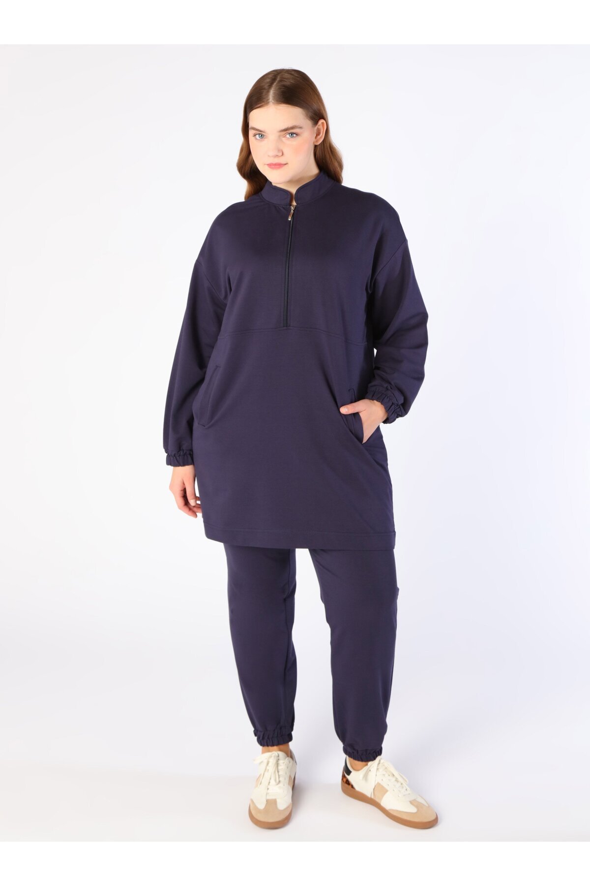 ALİA Büyük Beden İkili Eşofman Takım - Lacivert -