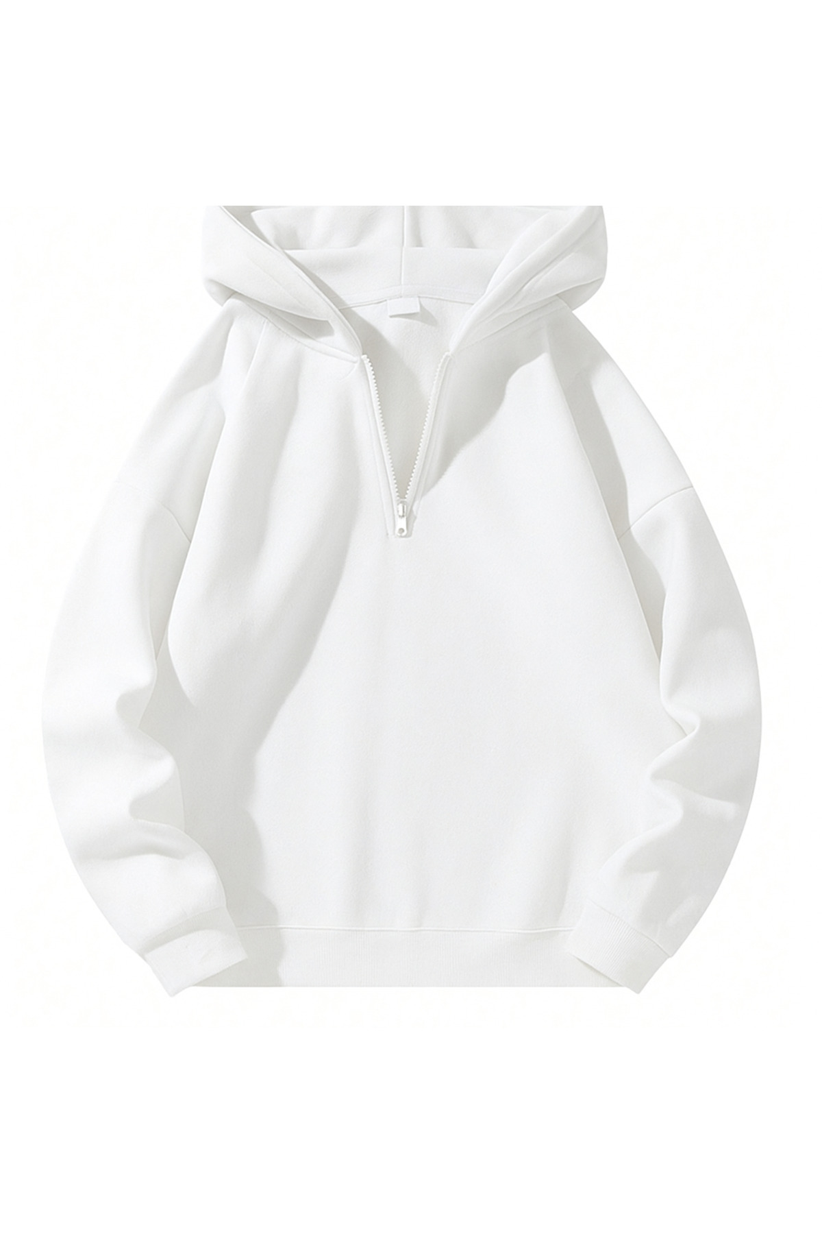 Revasser Unisex Erkek/Kadın YARIM FERMUARLI KAPÜŞONLU Renkli Özel Pamuklu Oversize Sweatshirt