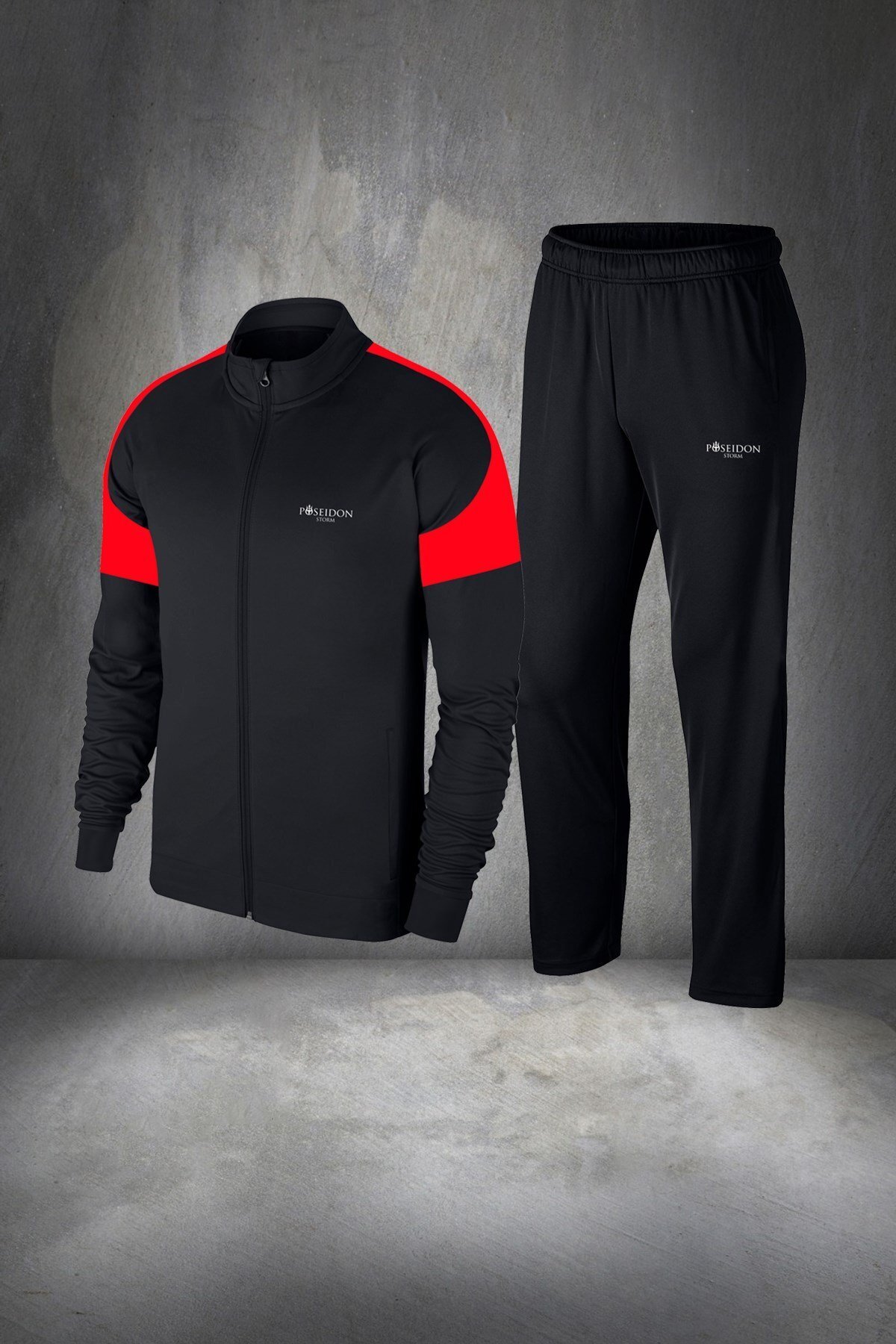 پوزایدون استورم ست لباس ورزشی مردانه مشکی جدید سوپرا، تاپ و تاپ نخی شانه شده، سایز S-3XL