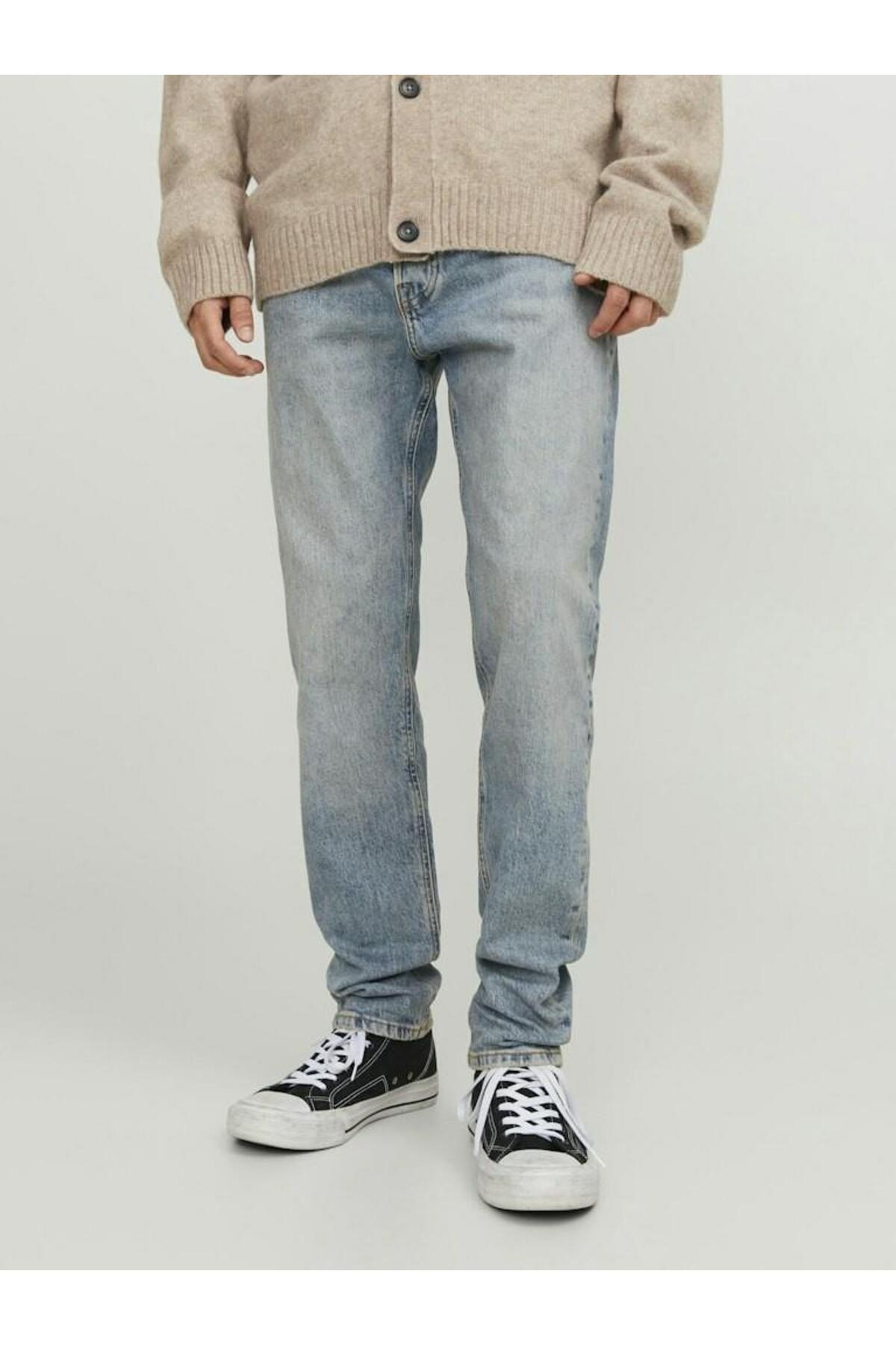 شلوار جین مردانه راسته فاق نرمال | جک اند جونز Jack & Jones 12252815-Blue Denim - تصویر 5