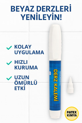 Vodaseal Tekli Derz Kalemi Beyaz Yedek Uçlu – Banyo, Mutfak Derz Onarım Kalemi