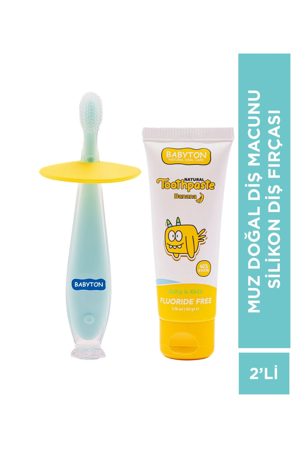 BABYTON Doğal Diş Macunu Muz - Silikon Fırça