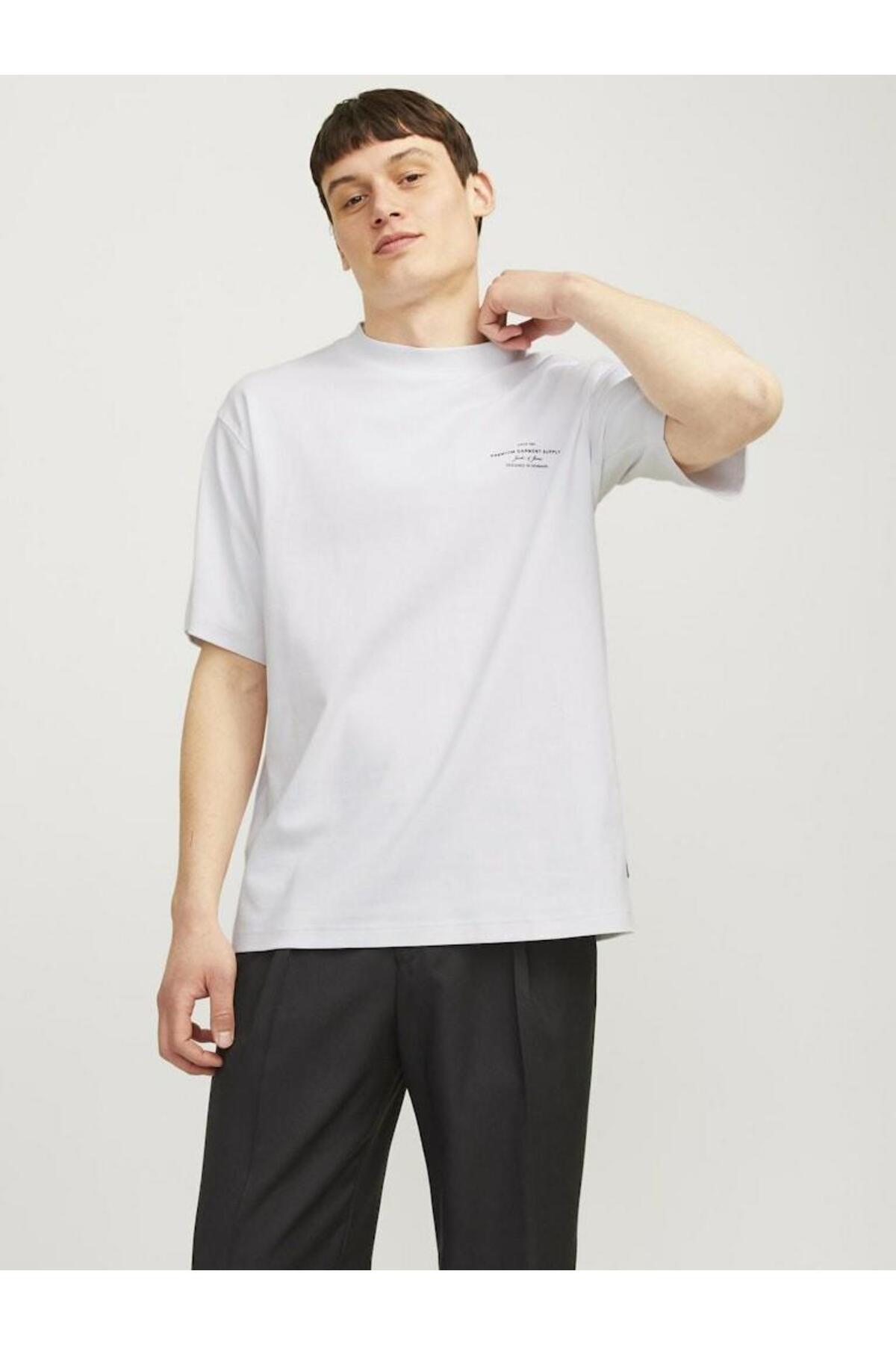 تیشرت مردانه راسته آستین کوتاه | جک اند جونز Jack & Jones 12259357-Bright Whi - تصویر 3