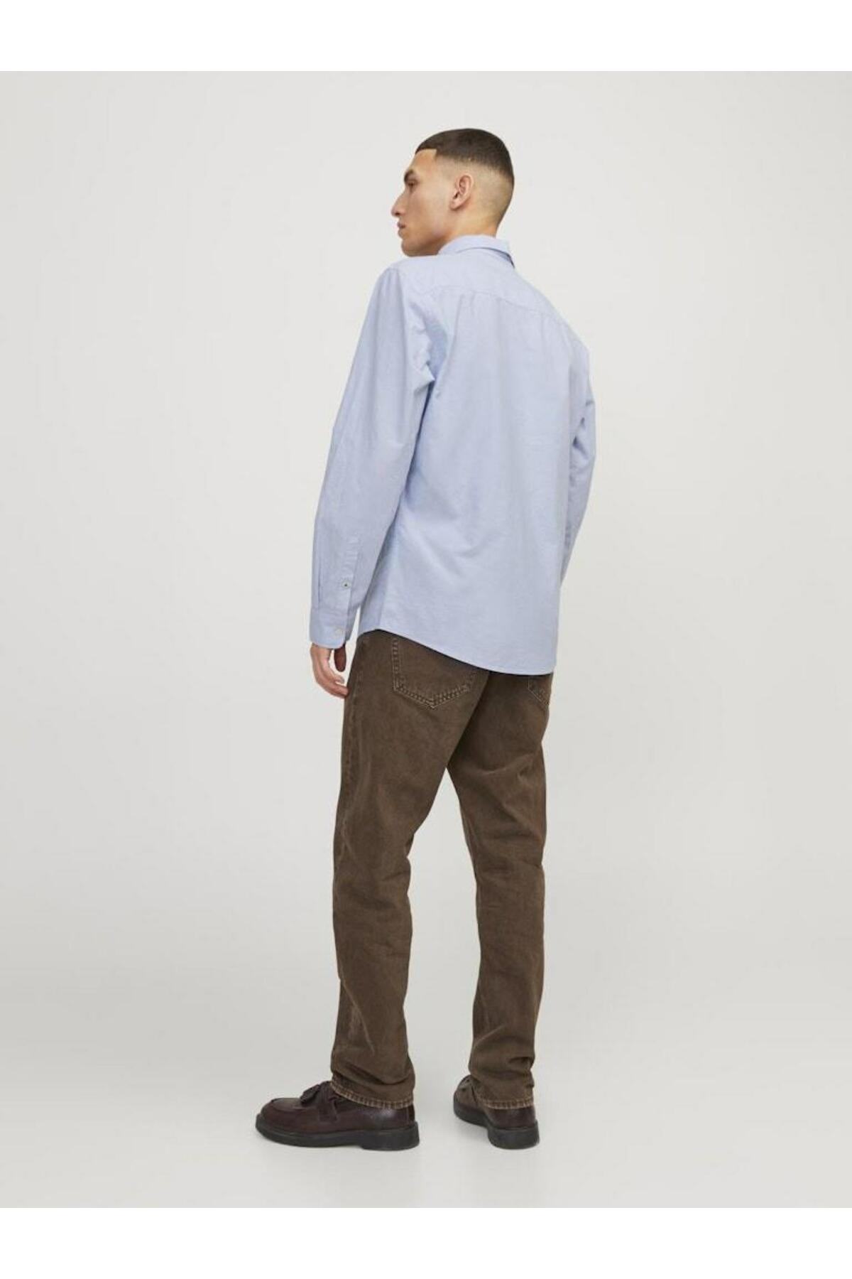 پیراهن مردانه راسته آستین بلند | جک اند جونز Jack & Jones 12182486-Cashmere B - تصویر 3