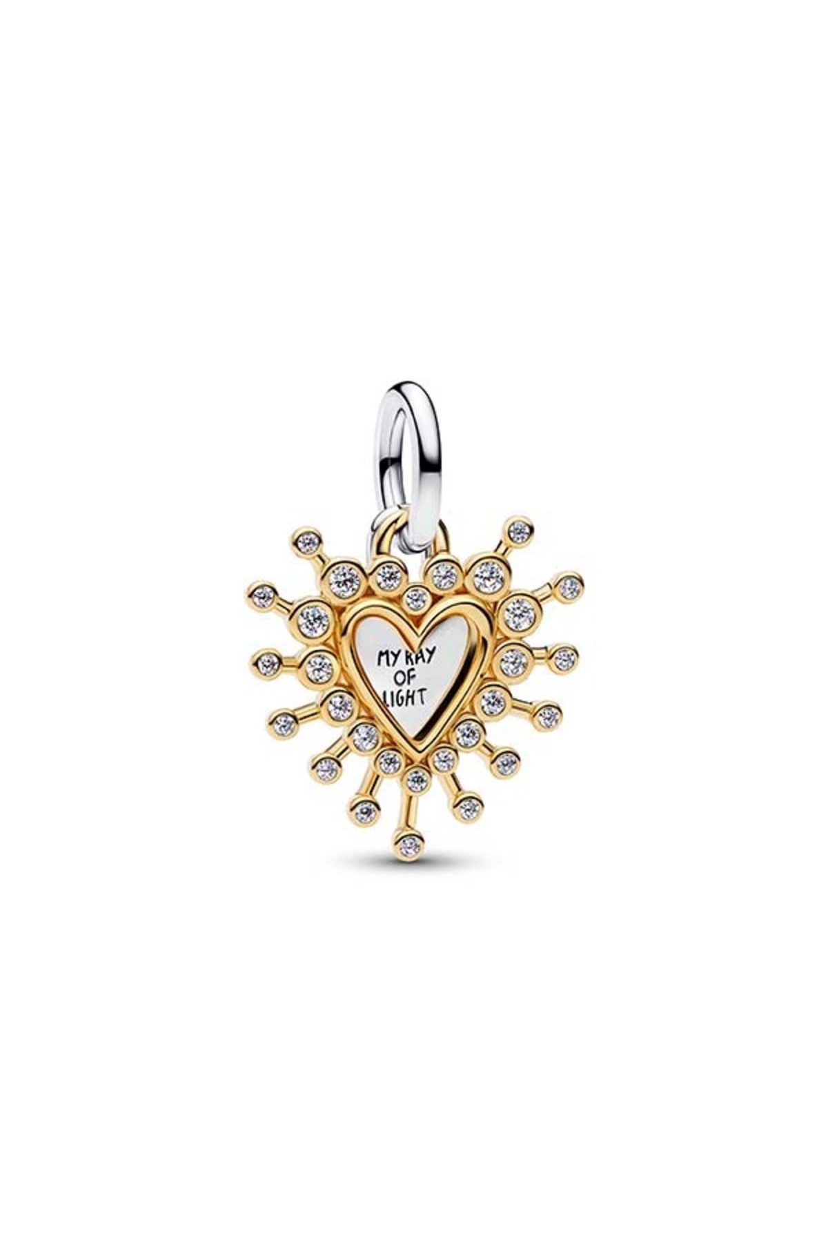Pandora Parlak Kalp Çift Sallantılı Charm