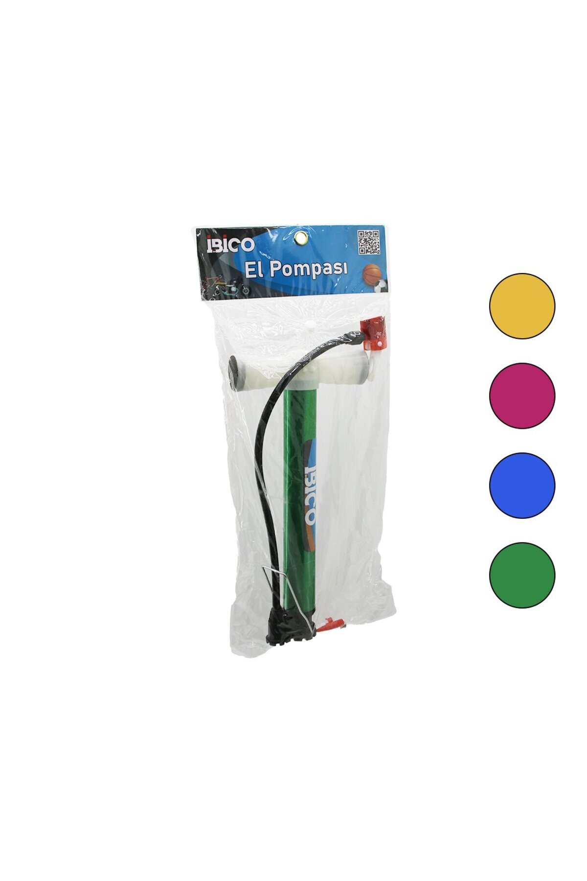Go İthalat İRAN EL POMPASI METAL GÖVDE PLASTİK KOL - ALTLIK 30CM TOP - BİSİKLET - MOTOR (5250)