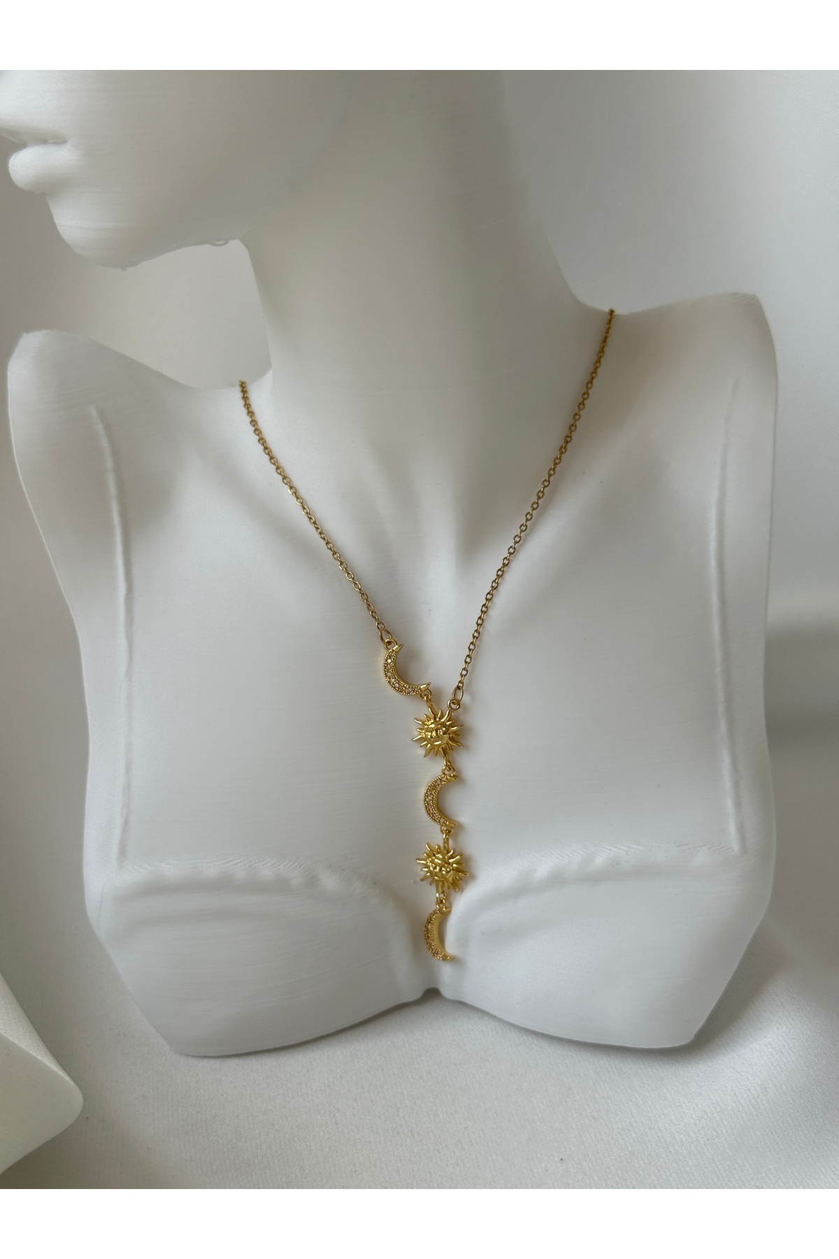Güneş Ay Kolye — Gold 2