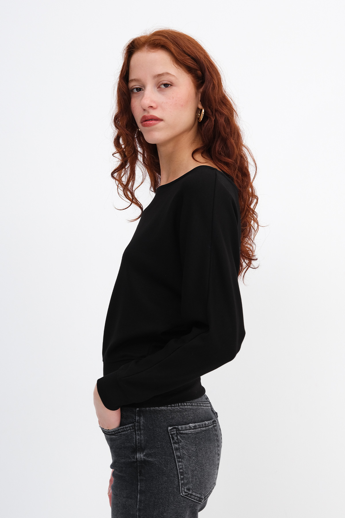 Addax  Kayık Yaka Sweatshirt S4412 - Görsel 2