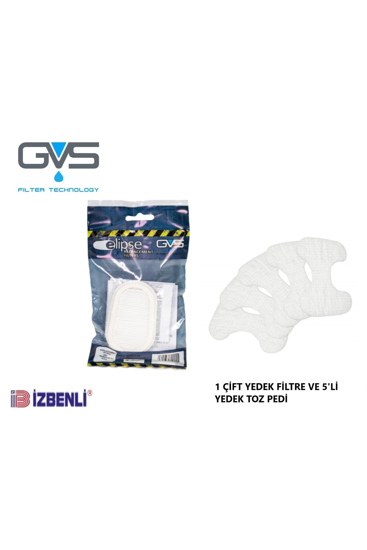 GVS SPR316 P3 YEDEK TOZ FİLTRESİ VE 5'Lİ YEDEK TOZ PEDİ (SPR650 İÇİN)