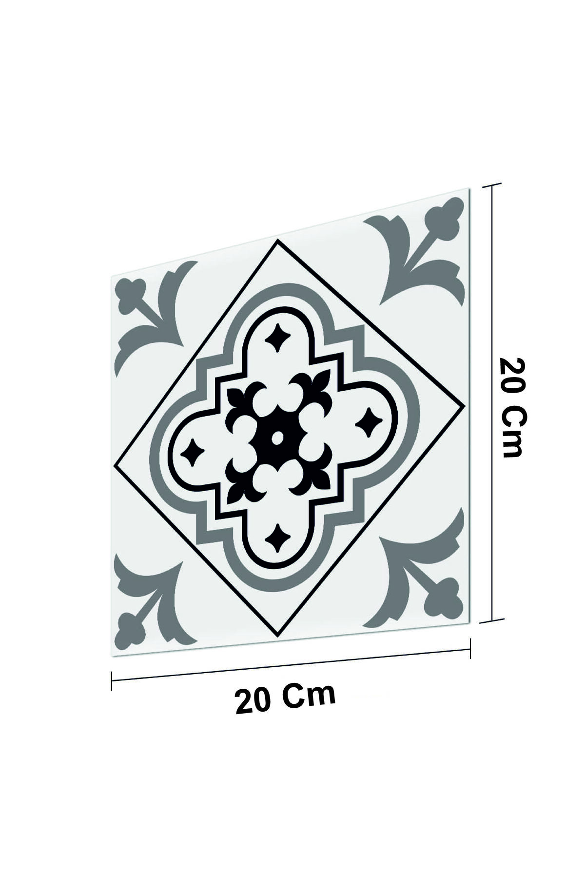 hedefPLUS PVC Zemin-Duvar Karo 20x20 cm 12 Adet / Mutfak Arası Desen Kaplama PVC 20x20 cm 12 Adet