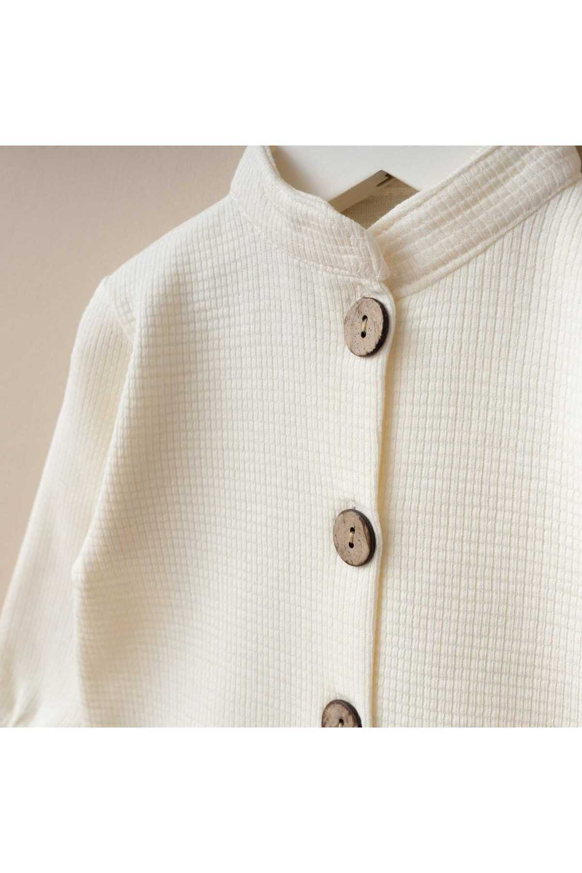 Minimus Yenidoğan Kız ve Erkek Bebek Pamuklu Waffle Dokulu Tulum Set Hastane Çıkışı Naturel fotoğrafı 2 (önizleme)