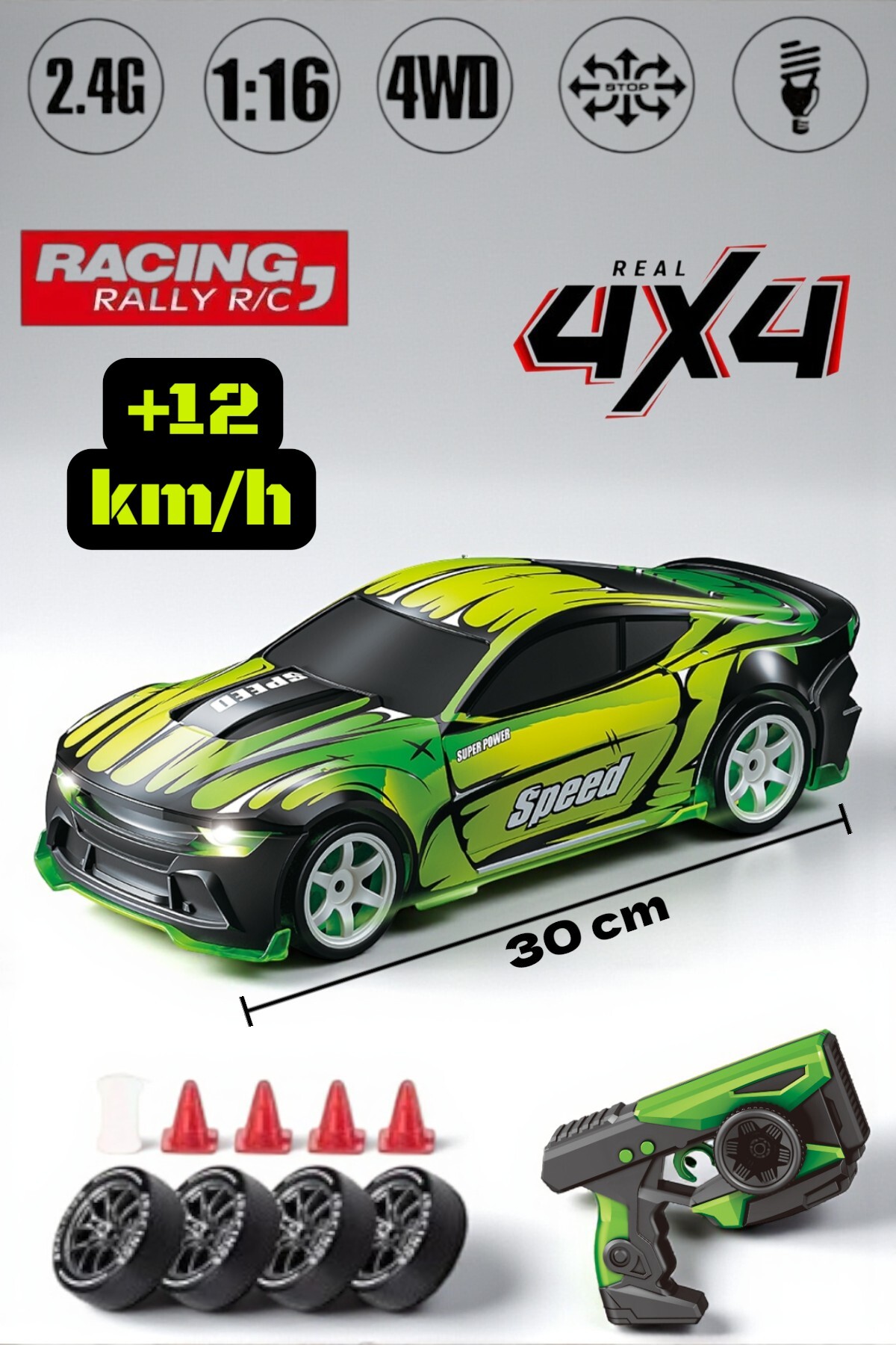 TRENDZONE Uzaktan Kumandalı Şarjlı Sesli Led Işıklı 4x4 Drift Atan