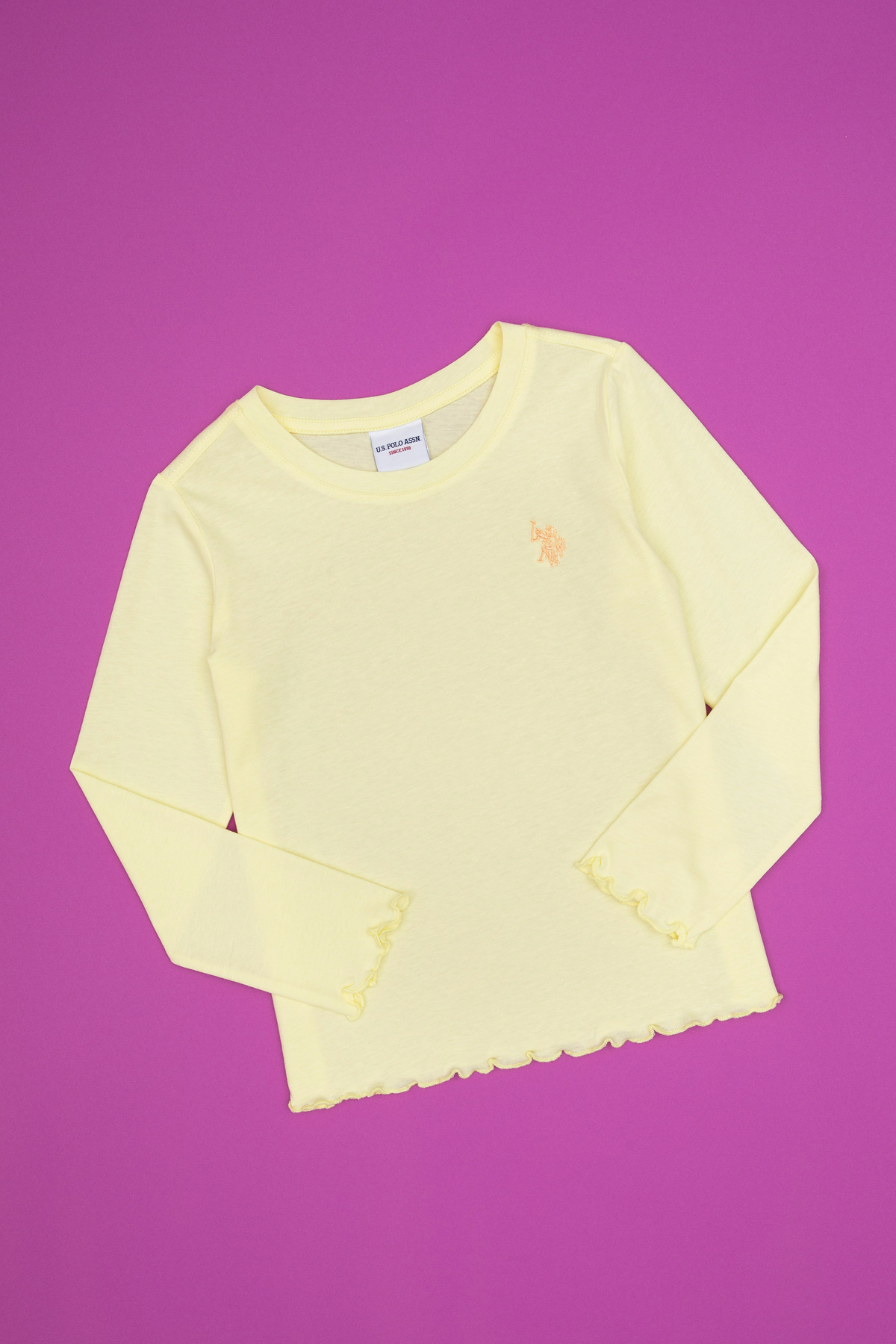 یو اس پولو سویشرت دخترانه یقه گرد زرد رنگ مدل 50317908-VR044 یو اس پولو سویشرت دخترانه یقه گرد زرد رنگ مدل 50317908-VR044