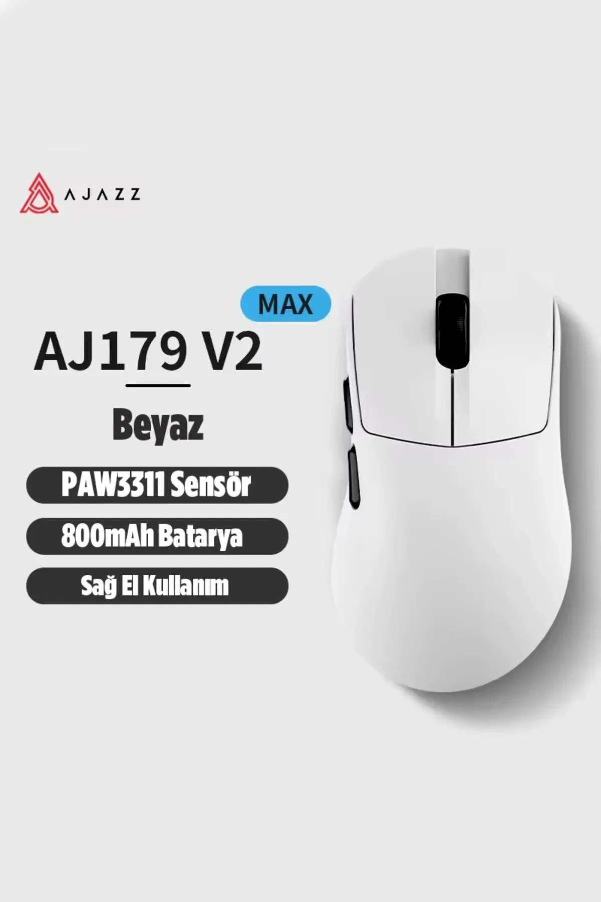 Ajazz Aj179v2 Max 3 Modlu(Kablolu-2.4Ghz-Bluetooth) 1000hz 12.000 Dpı-paw 3311 Optik Sensör Oyuncu Mouse