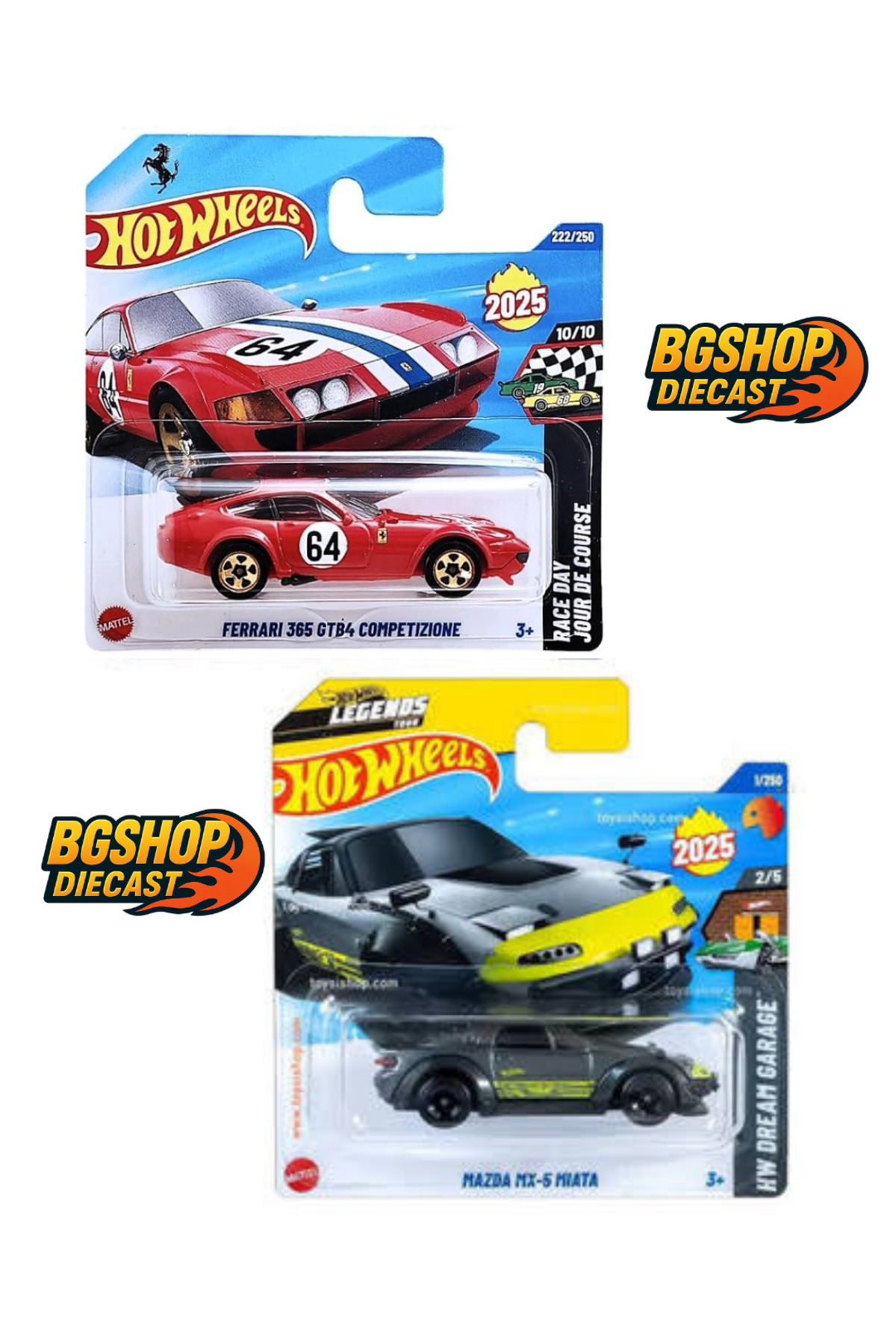 HOT WHEELS Mazda MX-5 Miata Legends Tour - Ferrari 365 Gtb4