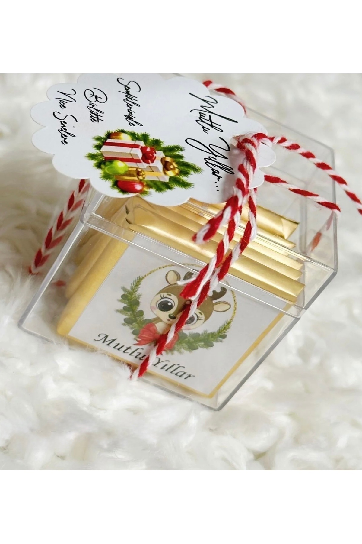 Neşeli Atölyem 1 Adet Mika Kutu Içerisinde 5 Adet Yılbaşı Çikolatası