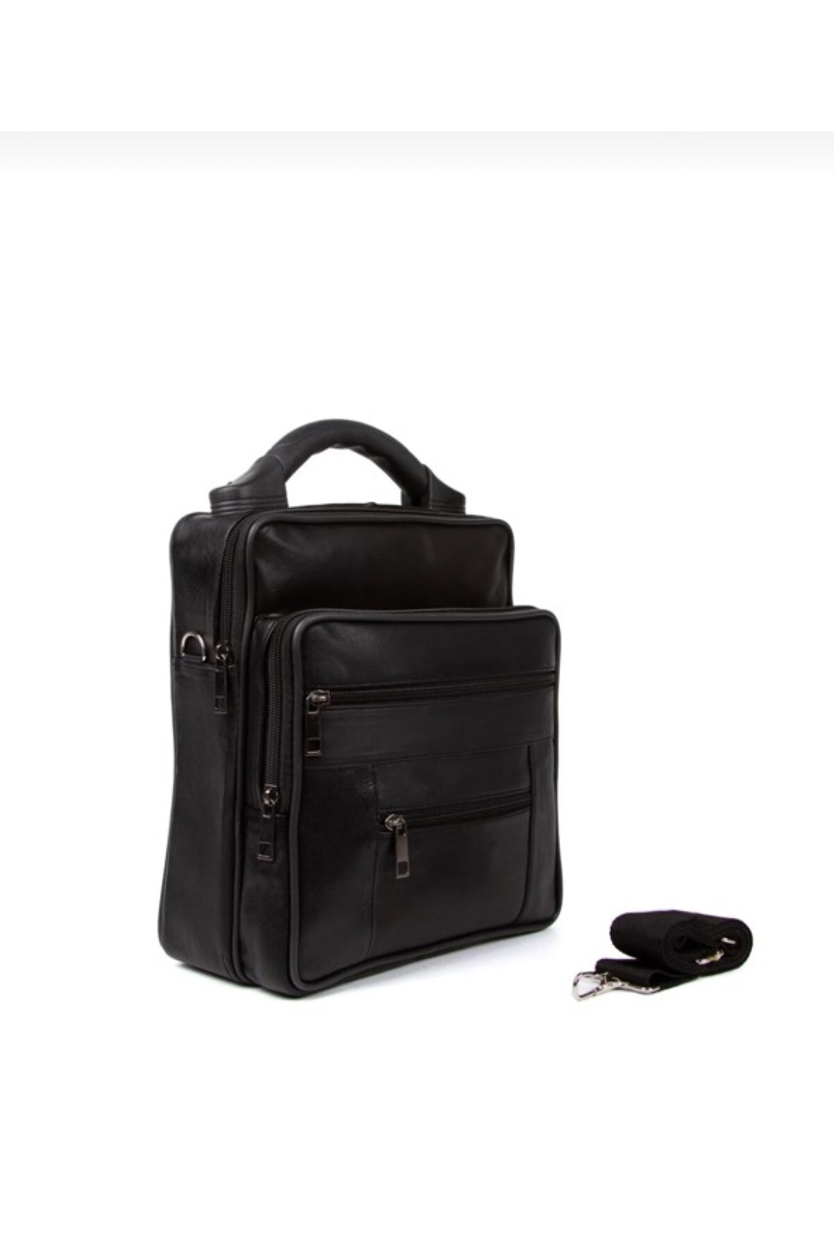 Newish Polo  Hakiki Deri Plastik Saplı Postacı El Omuz Çantası Dik Büyük-Kasasız - Görsel 3