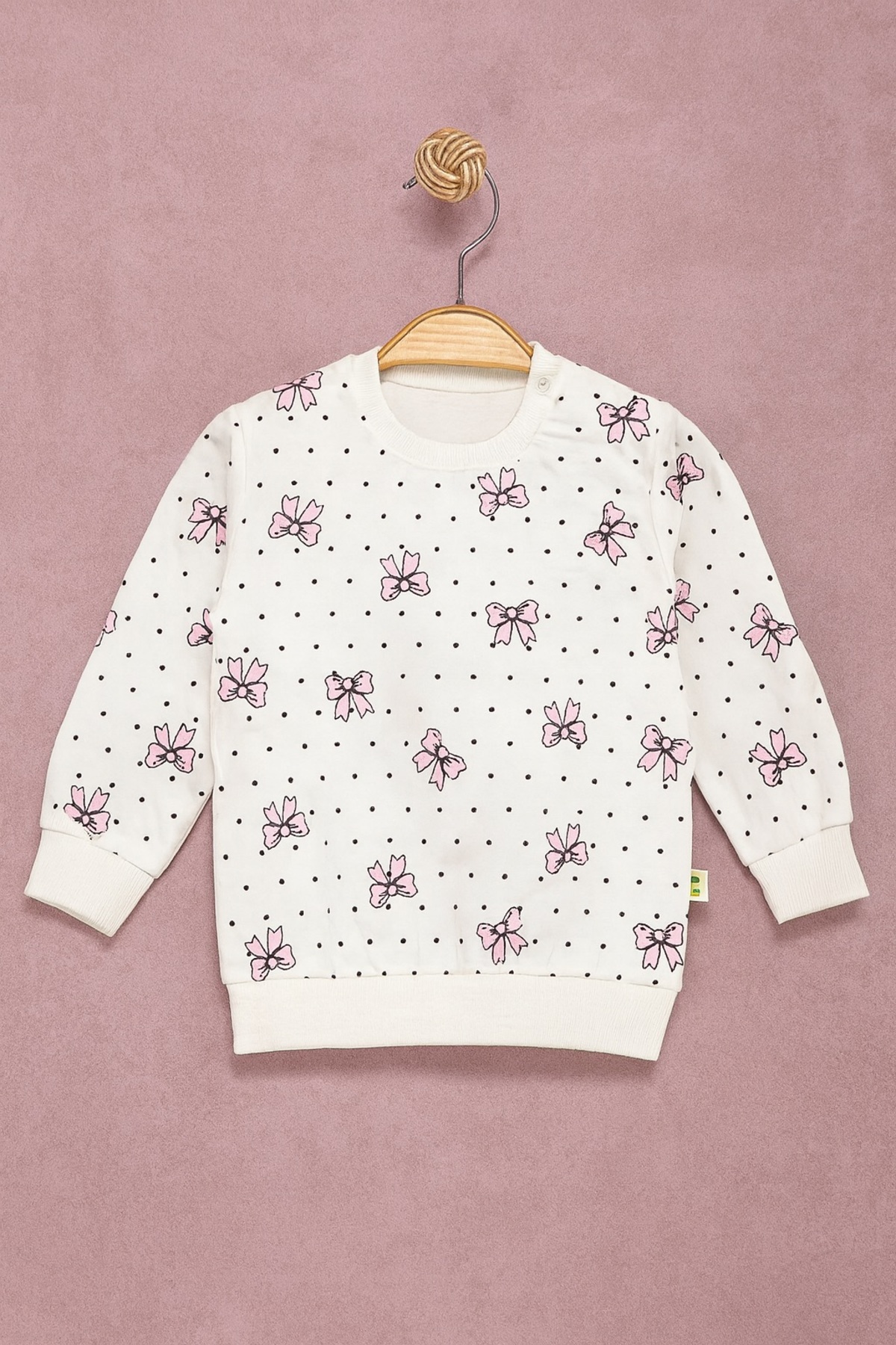 Le Touche Kız Çocuk Kurdele Desenli Pamuklu 2'li Pijama Takımı fotoğrafı 7 (önizleme)