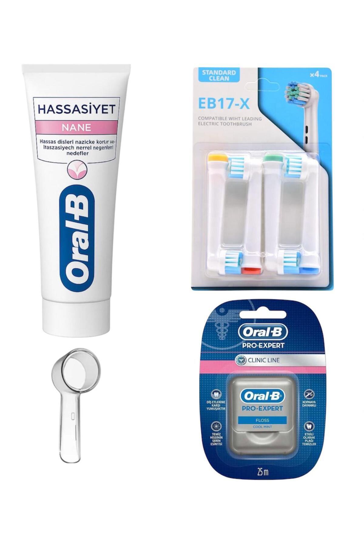Oral-B Oral B Diş Macunu Diş İpi Diş Fırçası Uyumlu Muadil 4 Adet Yedek Başlık 1 Adet Kapak