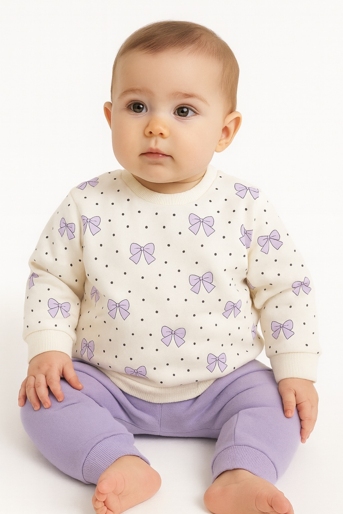 Le Touche Kız Çocuk Kurdele Desenli Pamuklu 2'li Pijama Takımı fotoğrafı 2 (önizleme)