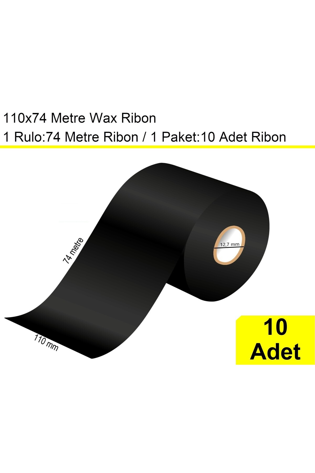 akdenizpos 110x74 Metre Wax Ribon 10'lu Paket