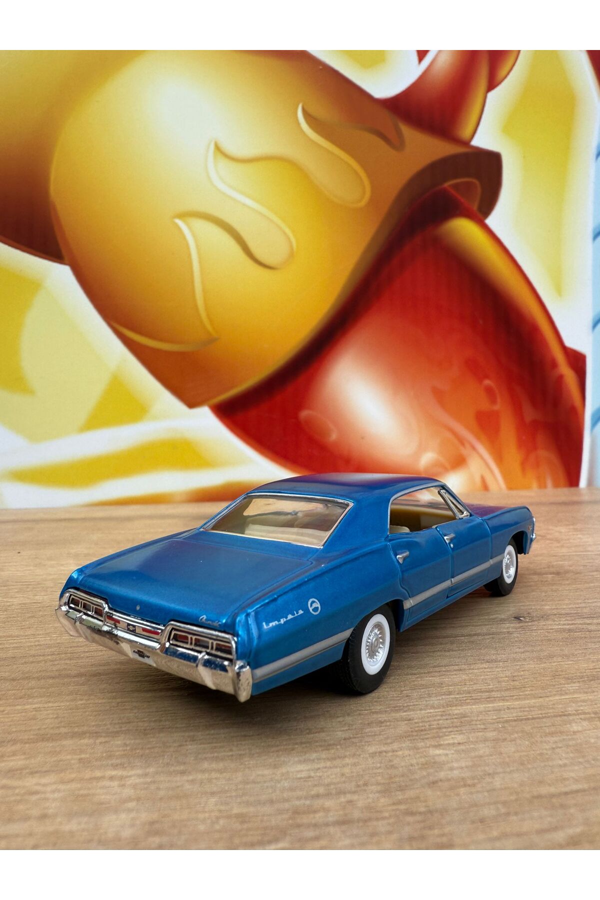 scntoys Çek Bırak 1967 Chevrolet Impala Mavi Diecast Model Araba