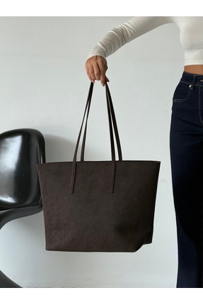 ALTUDA Kadın Fermuarlı Çift Saplı Shopper Omuz Çantası Sable