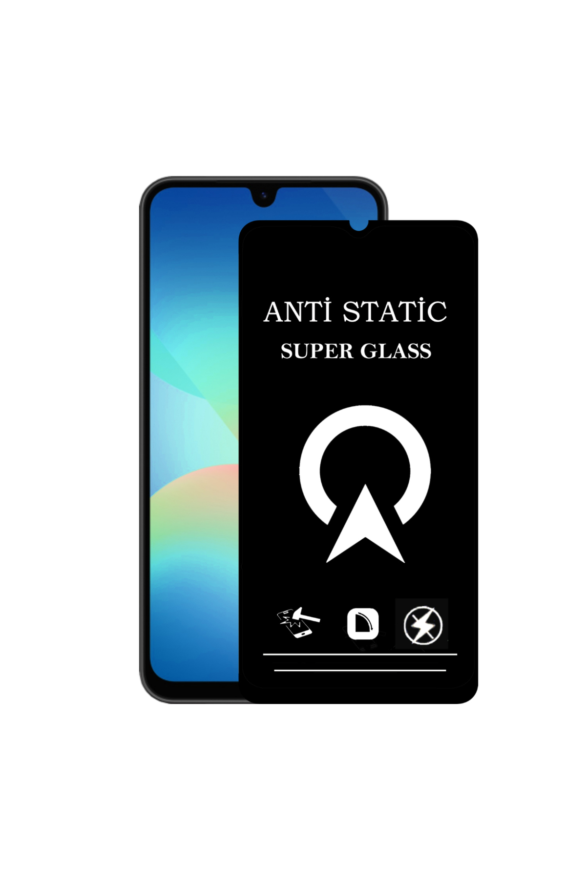 Samsung Galaxy A17 ile Uyumlu Tam Kaplayan Anti Statik Çizilmez Safir Ekran Koruyucu Cam