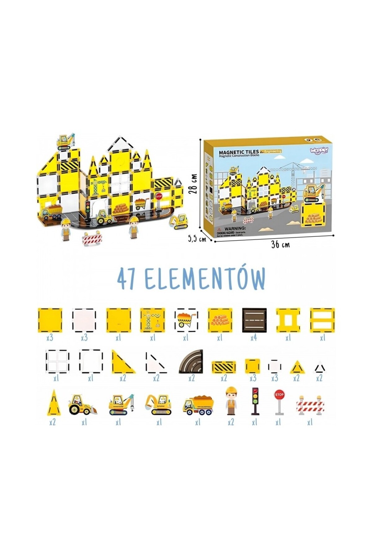 مجموعه بلوکهای ساختمانی مغناطیسی مهندسیشده رنگارنگ ۴۷ تکه