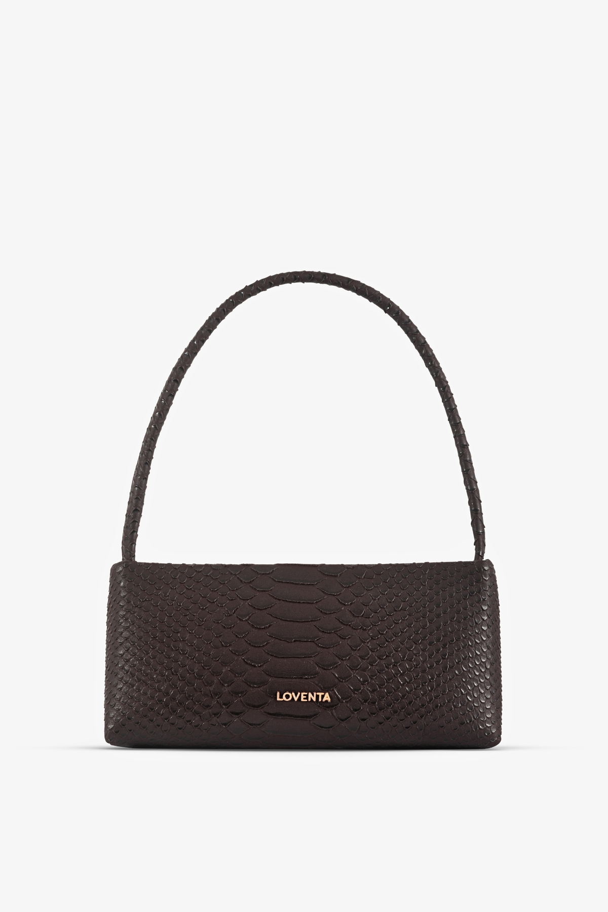 Snake Pattern Shoulder Bag Bitter Coffee Riccel