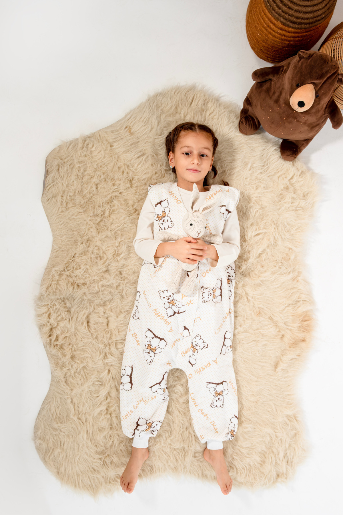 Las Vivas Kids Kışlık Pamuklu Pazen Uyku Tulumu , 1 Tog Organik Çocuk Ve Bebek Uyku Tulumu, Kolsuz Unisex Tulum fotoğrafı 7 (önizleme)