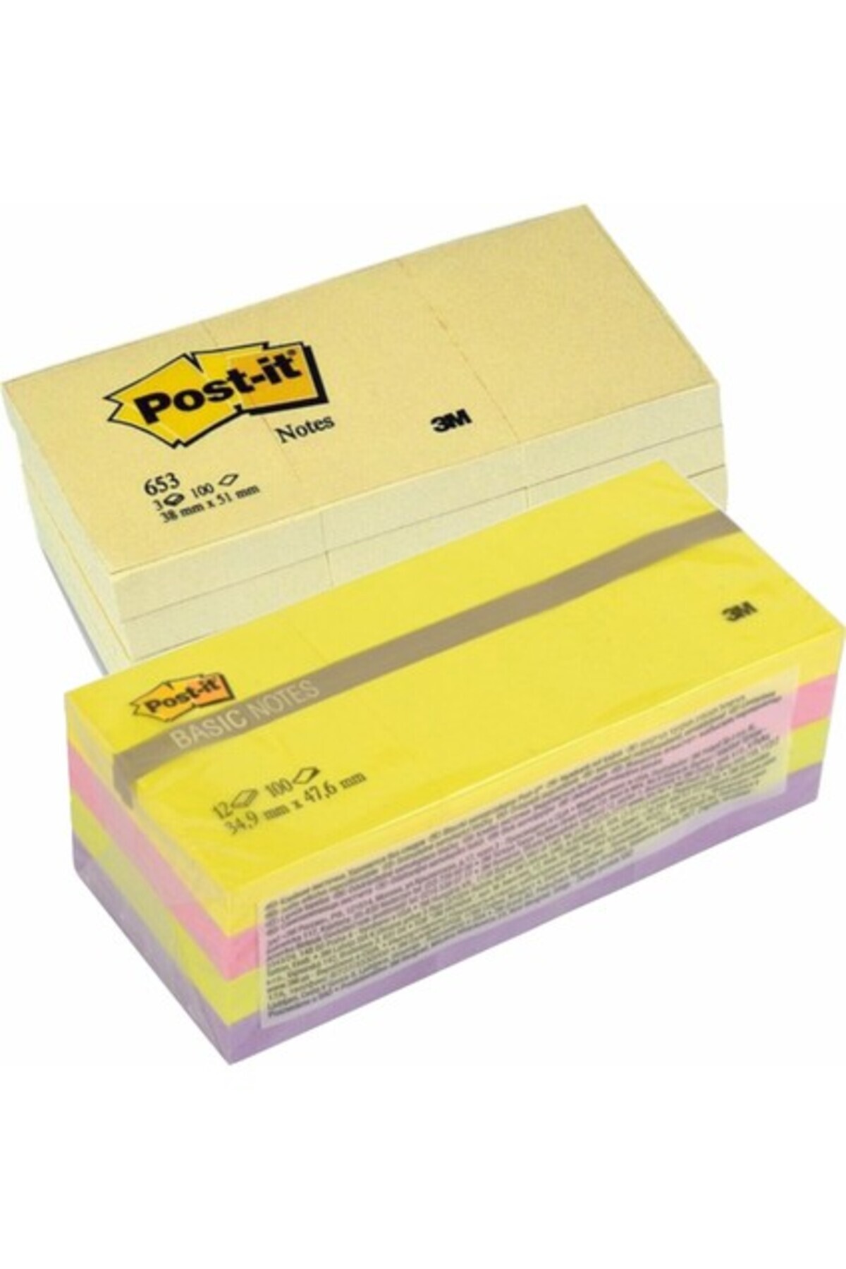 3M Post It Basıc Notes Set Renkli ve Sarı