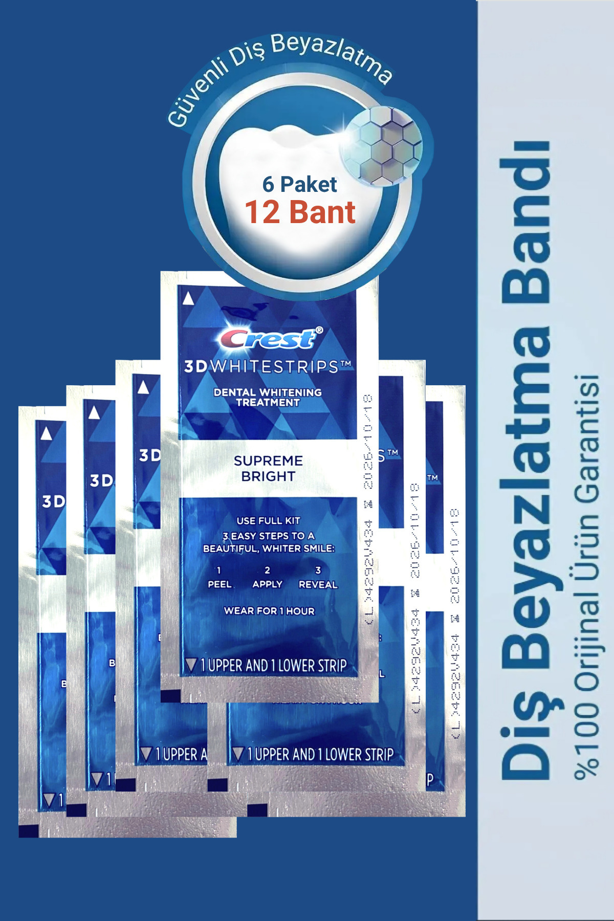 CREST 3d Whitestrips Supreme Bright (6 Paket / 12 Bant)