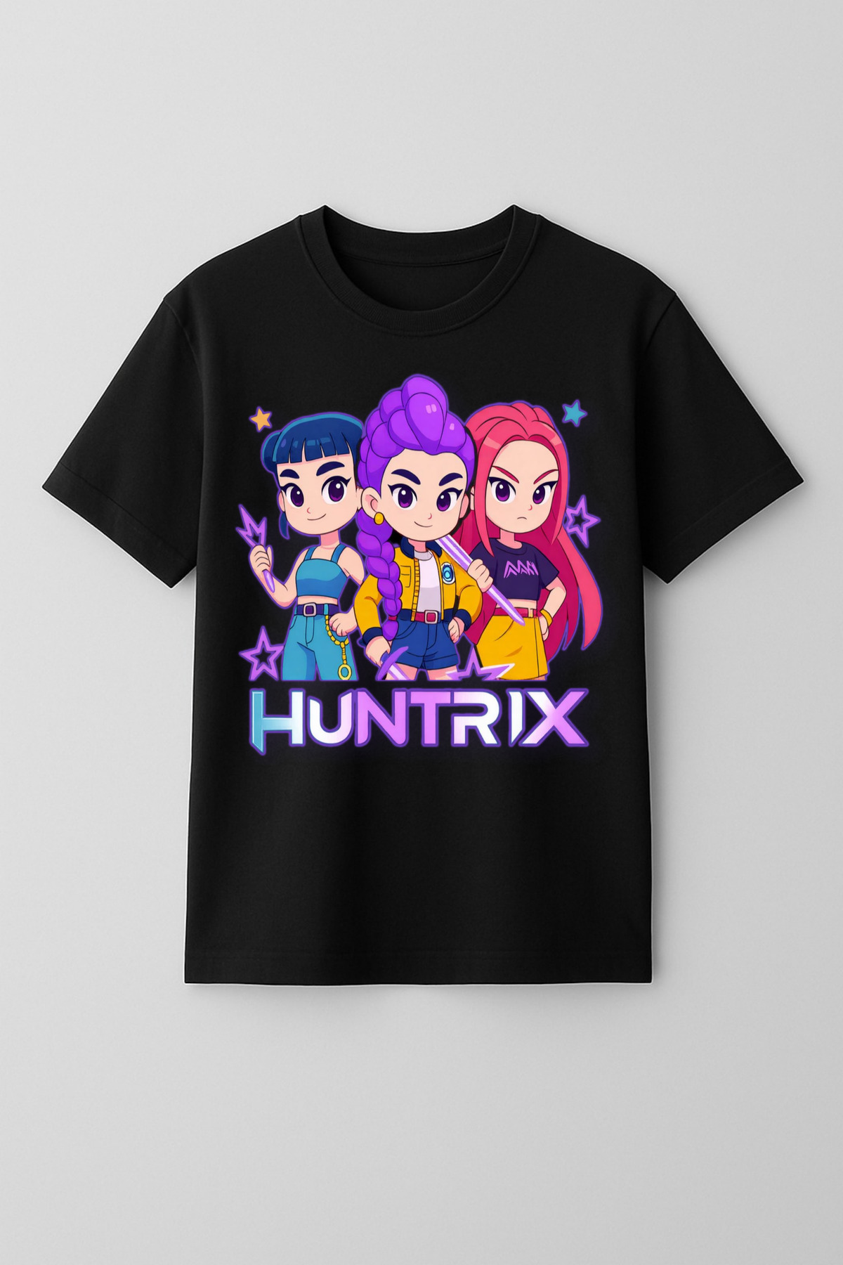Kpop Demon Hunters Huntrix Short Sleeve Printed Girls T-Shirt (4-13 Years)