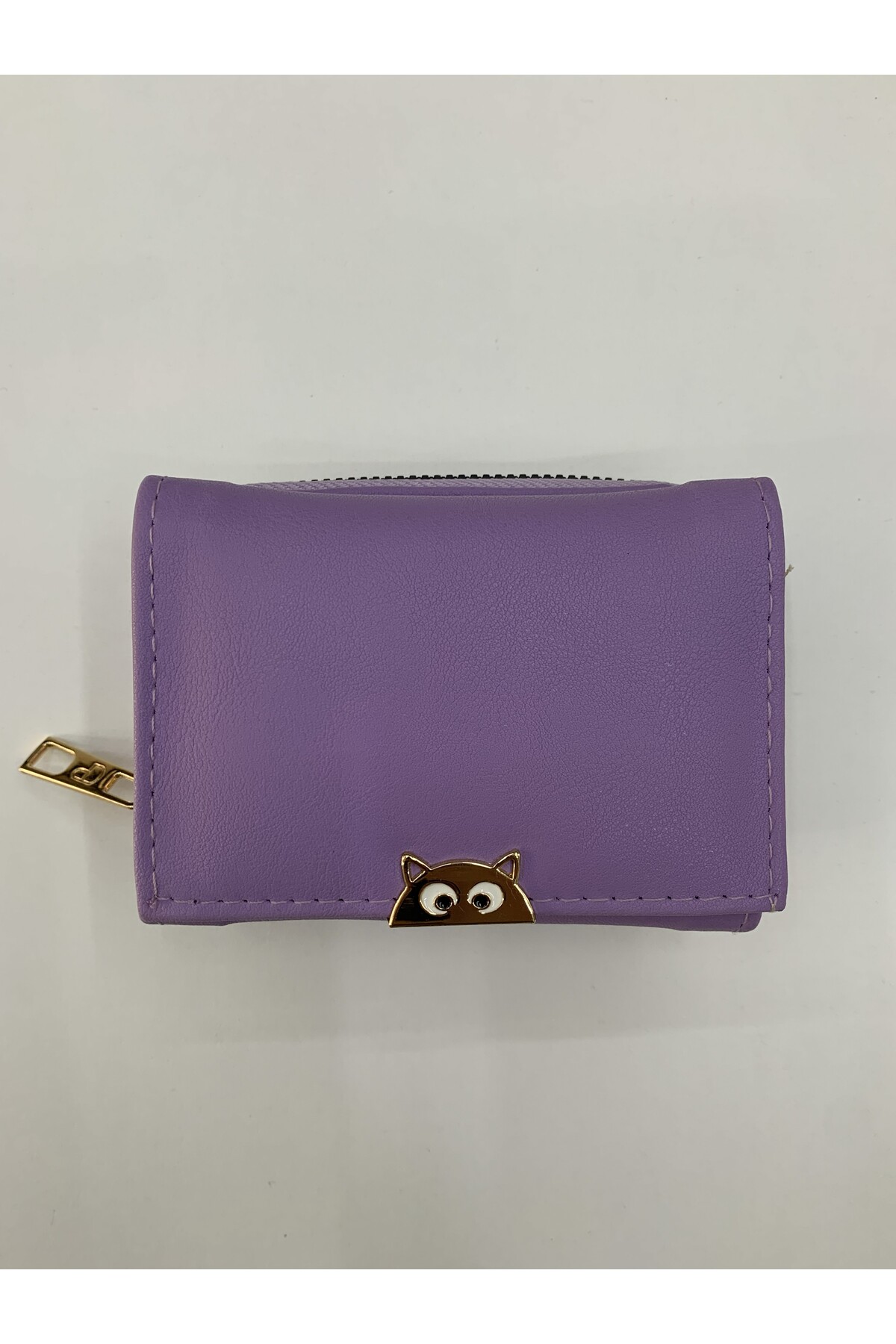 PurpleART Kadın Mini Kedi Detaylı Basic Kağıt Para Bozuk Para ve Kartlık Bölmeli Cüzdan 12x9cm görsel 2