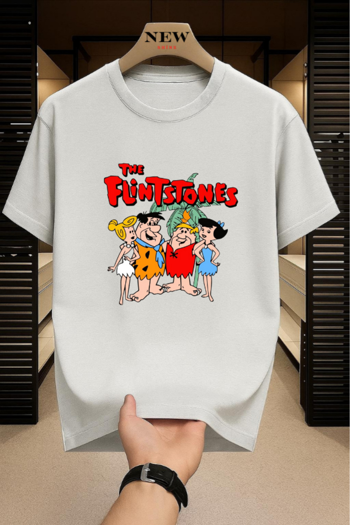 NEWSHİNE The Flintstones Baskılı Unisex Oversize T-shirt - Fiyatı