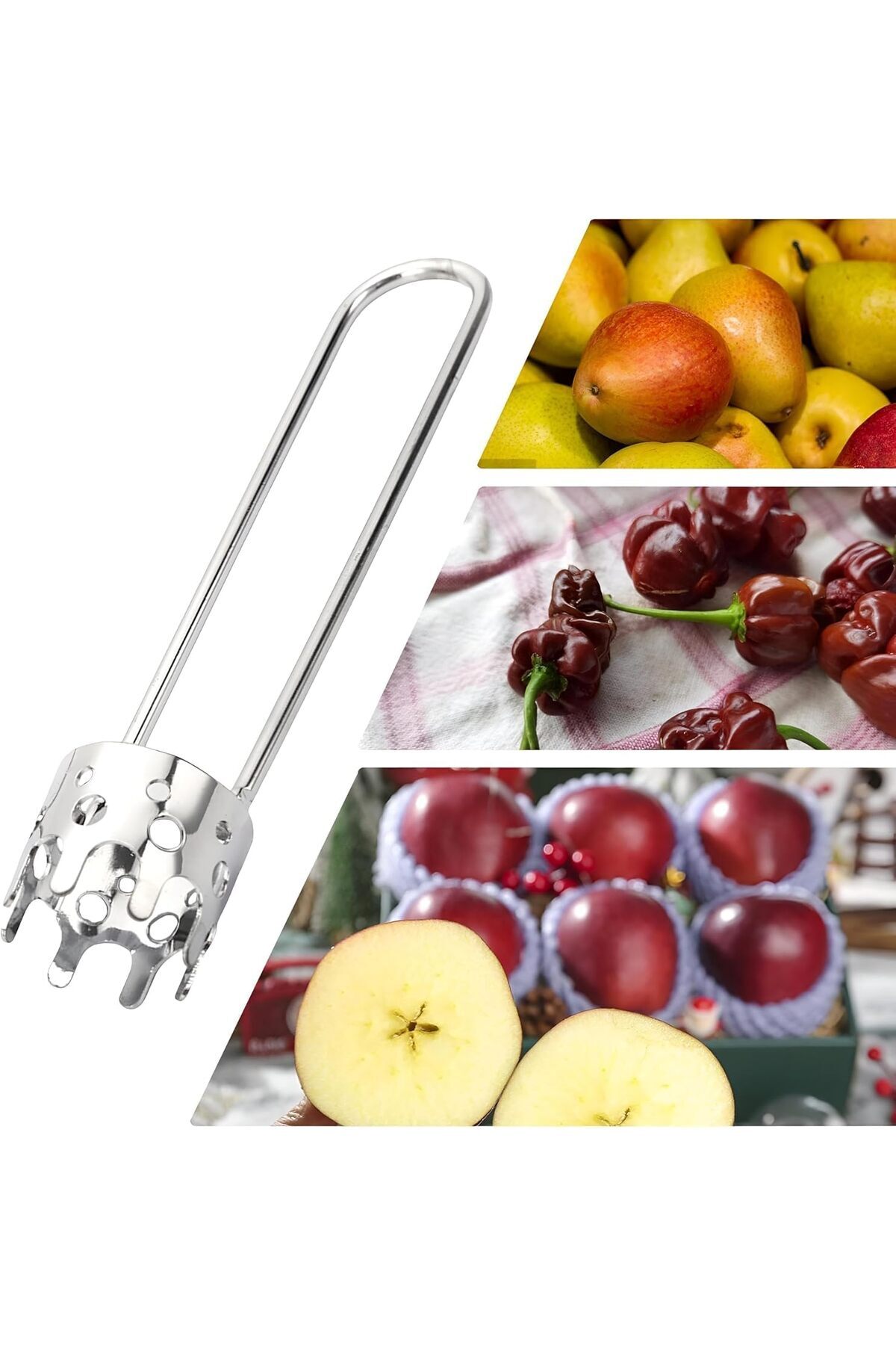 Mode Cool Paslanmaz Çelik Biber İçi Temizleyici – Dolmalık Biber Çekirdek Çıkarma Aparatı, Pratik Kullanım