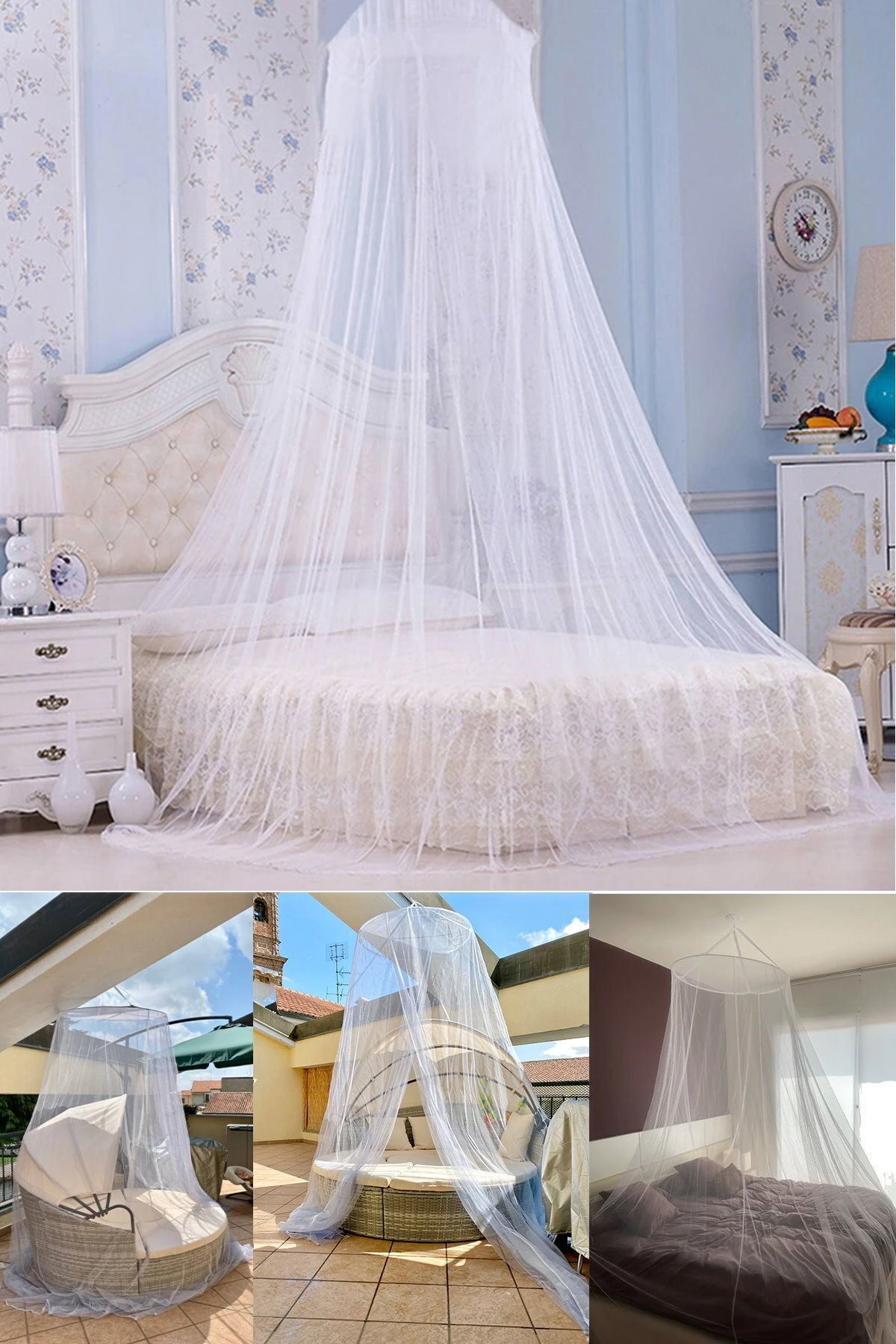 Yu Su Tools 3 Adet Yıkanabilir Sıkı Dokunmuş Tek,çift Kişilik Yatağa Uyumlu Sinek, Haşere Karşıtı Tül Cibinlik