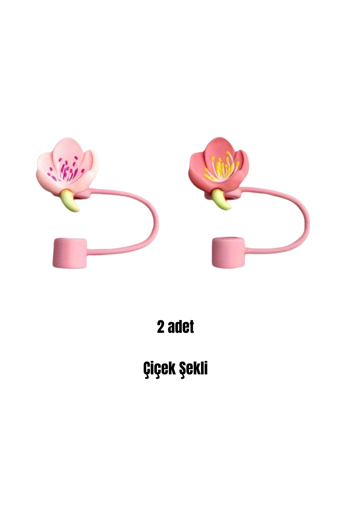 Store Termos Pipet Koruyucu 2 Adet Çiçek Pipet Koruyucu Silikon Pipet Kılıfı Pipet Tıpası