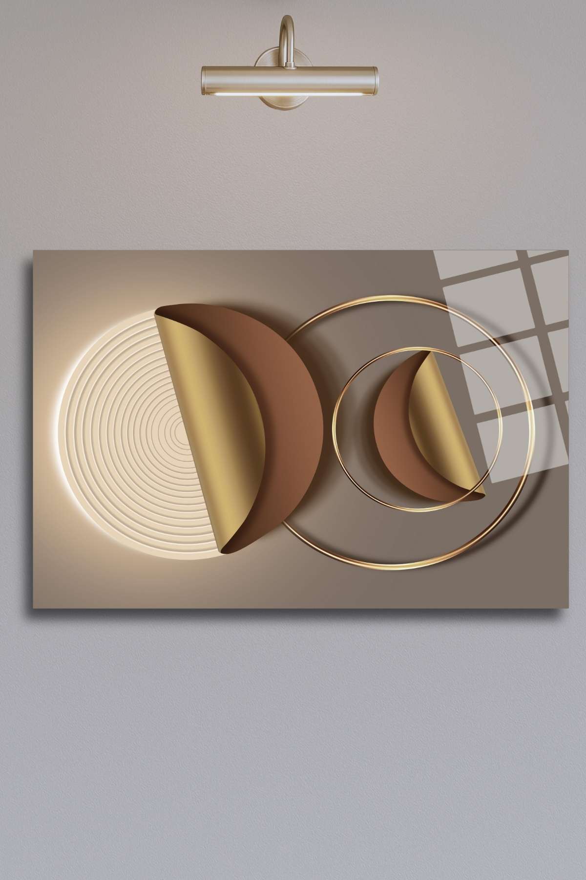 Golden Circle and Circle Modern Glass Table 400
