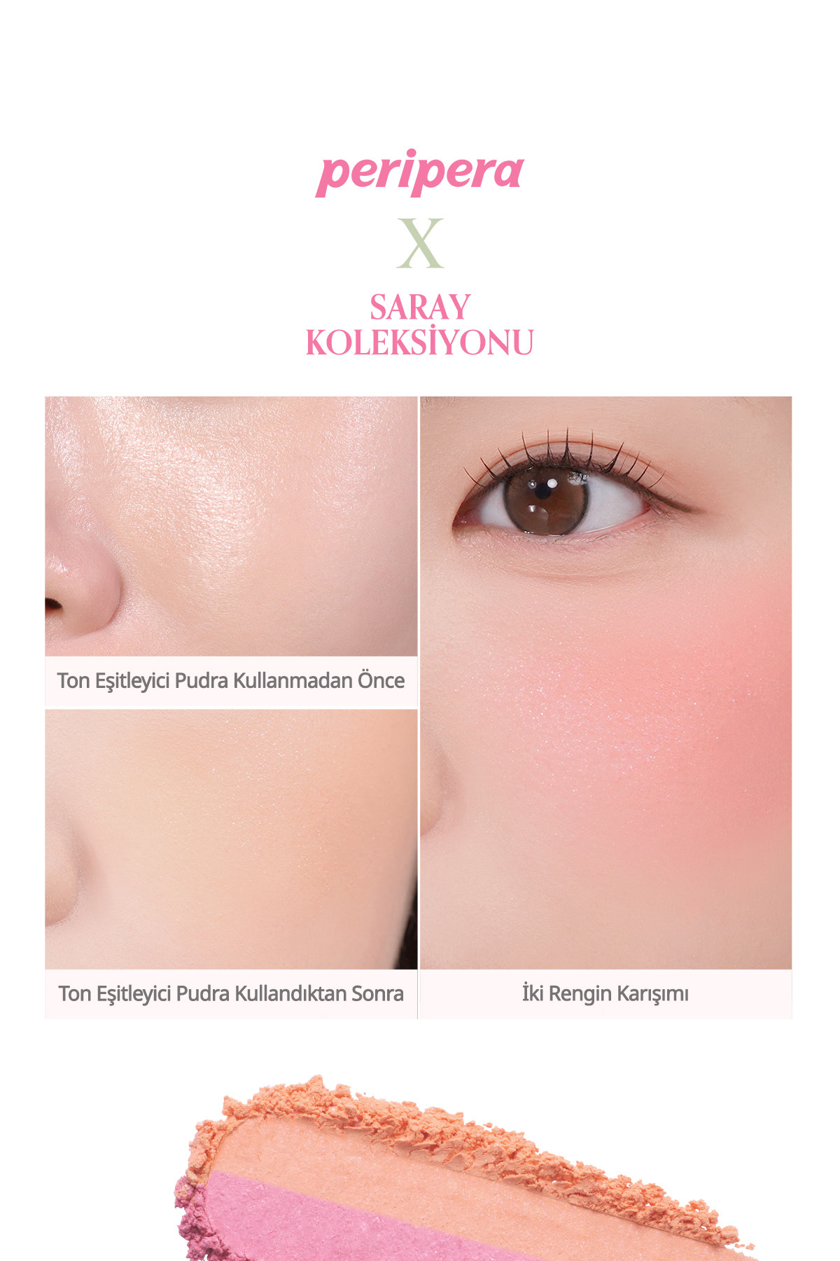 Işıltılı, İki Tonlu Highlighter Allık Pure Blushed Custom Cheek 006 Queens Pink — صورتی 7839 — تصویر 5 از 9
