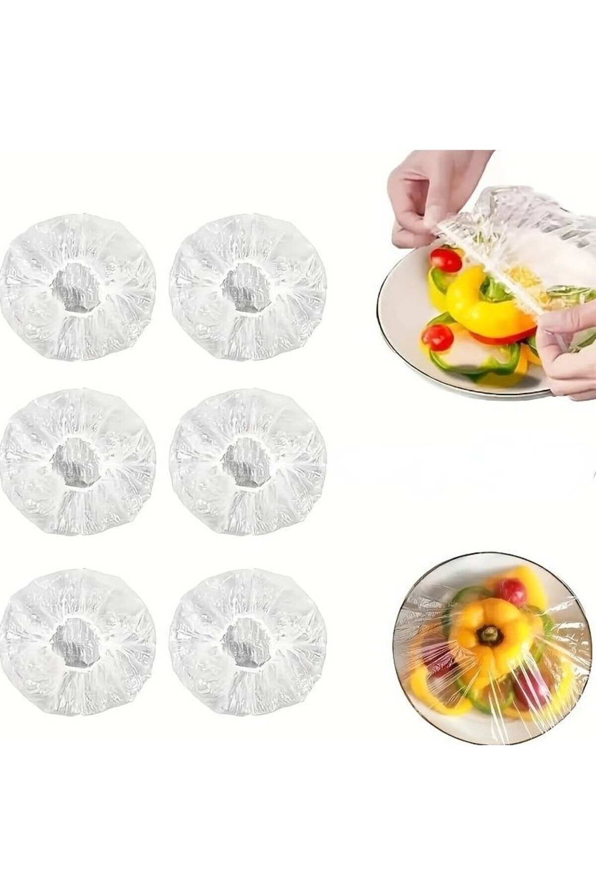 Flippy Σετ 100 Ελαστικών Μεμβρανών Προστασίας, Τροφίμων και Μπολ, Πλαστικά, Φρεσκάδας, Διάμετρος 12–40 cm