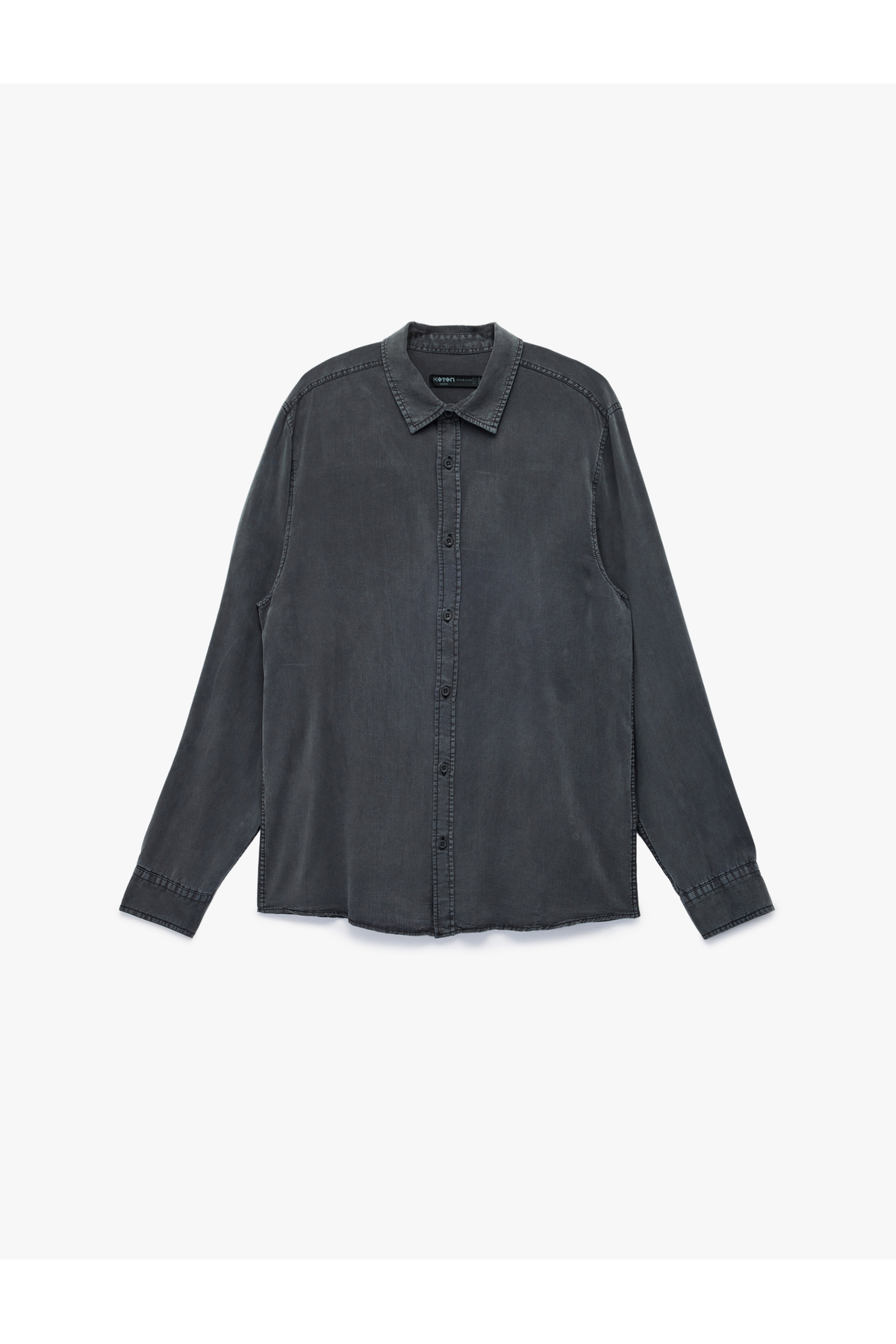 کوتون پیراهن آستین بلند یقه کلاسیک دکمه‌دار معمولی